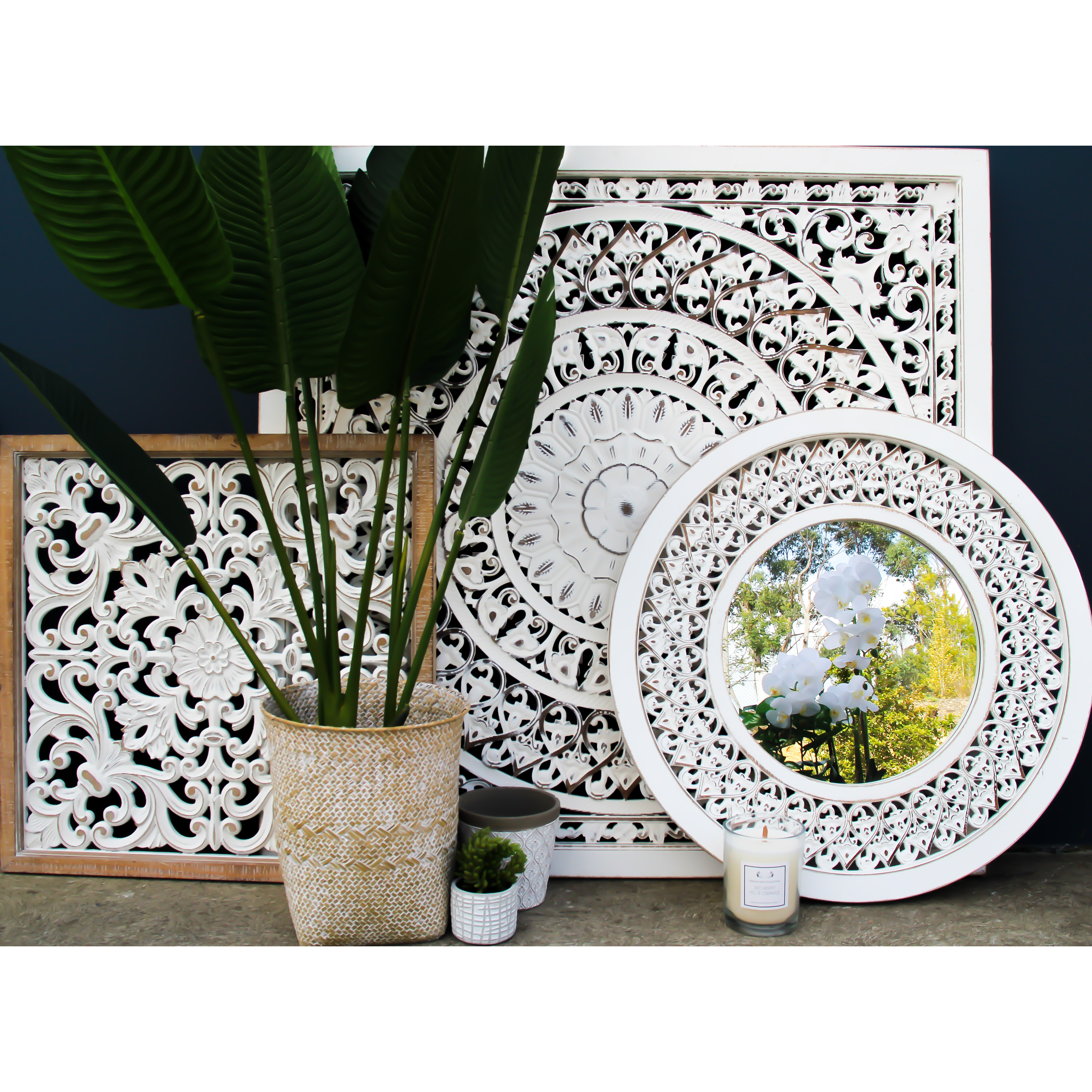 Wall Art Mandala White 