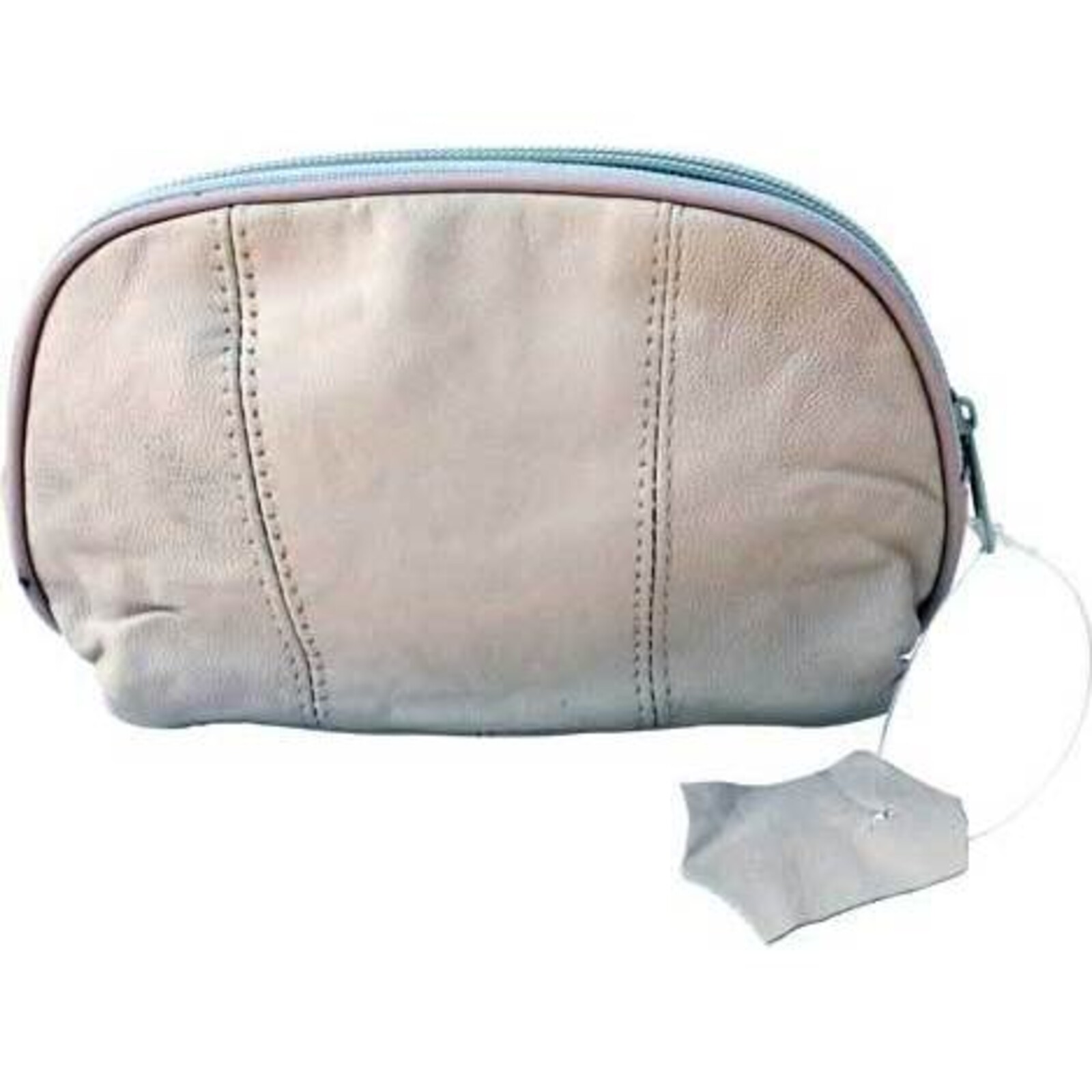 Leather Pouch Purse - Beige