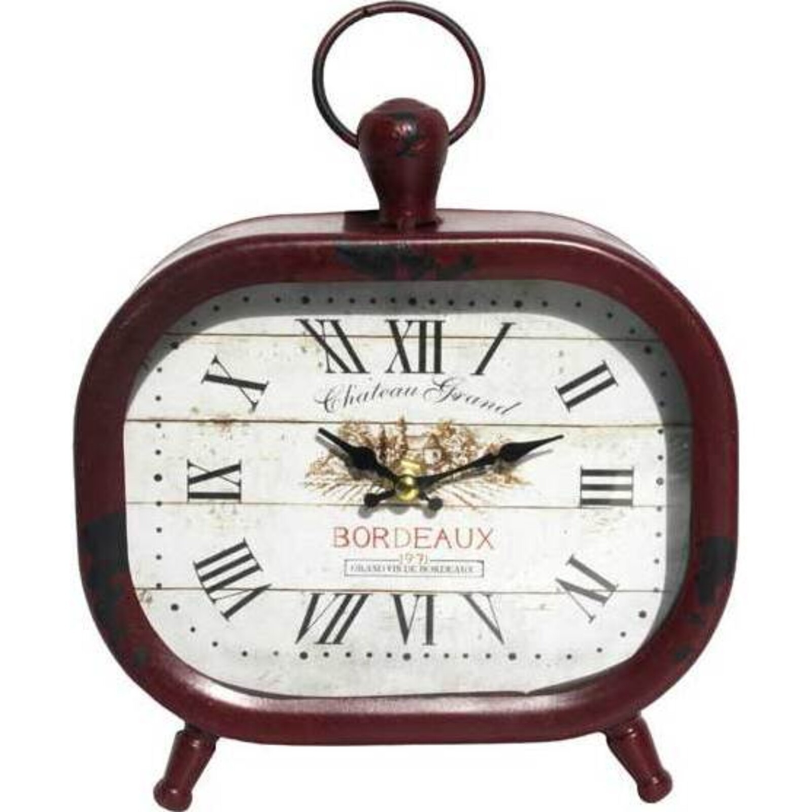 Table Clock Bordeaux Red
