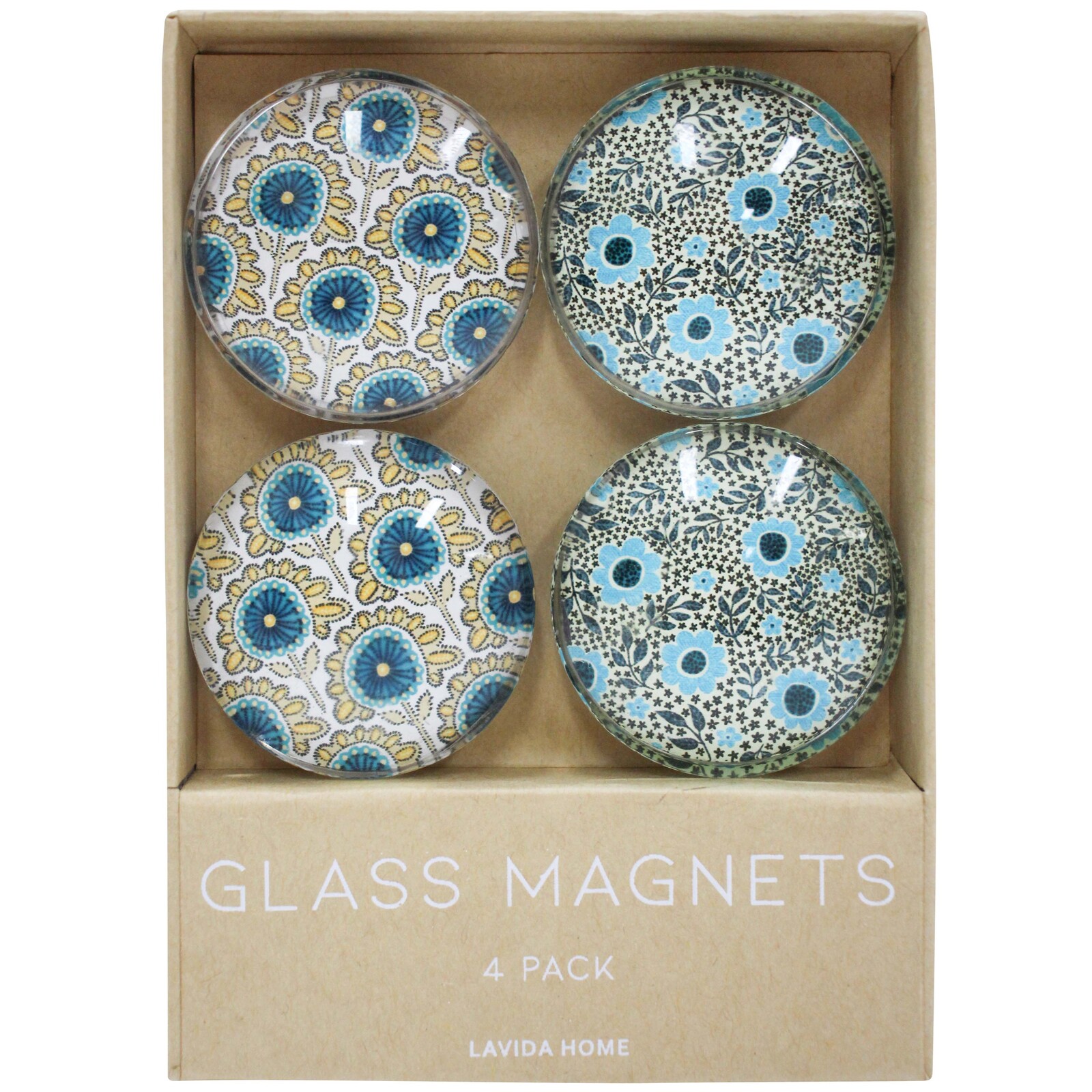 Glass Magnets S/4 Calico