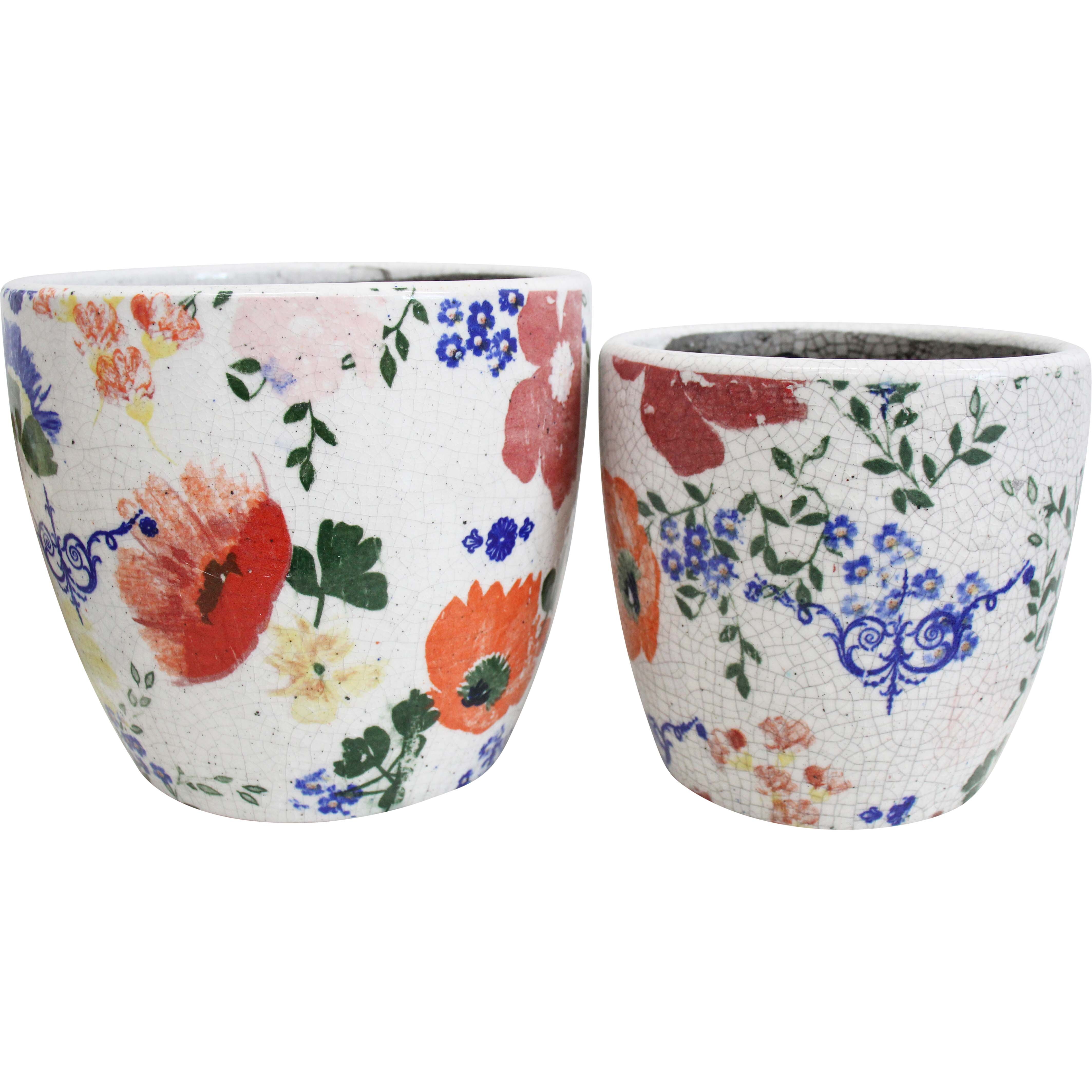 Pot S/2 Antique Floral