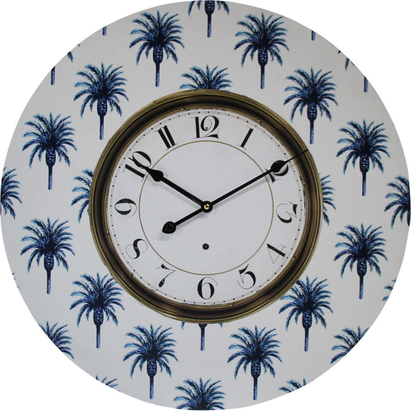 Clock Date Palm Navy 58cm