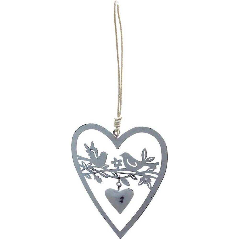 Hanging Heart Doves Sm