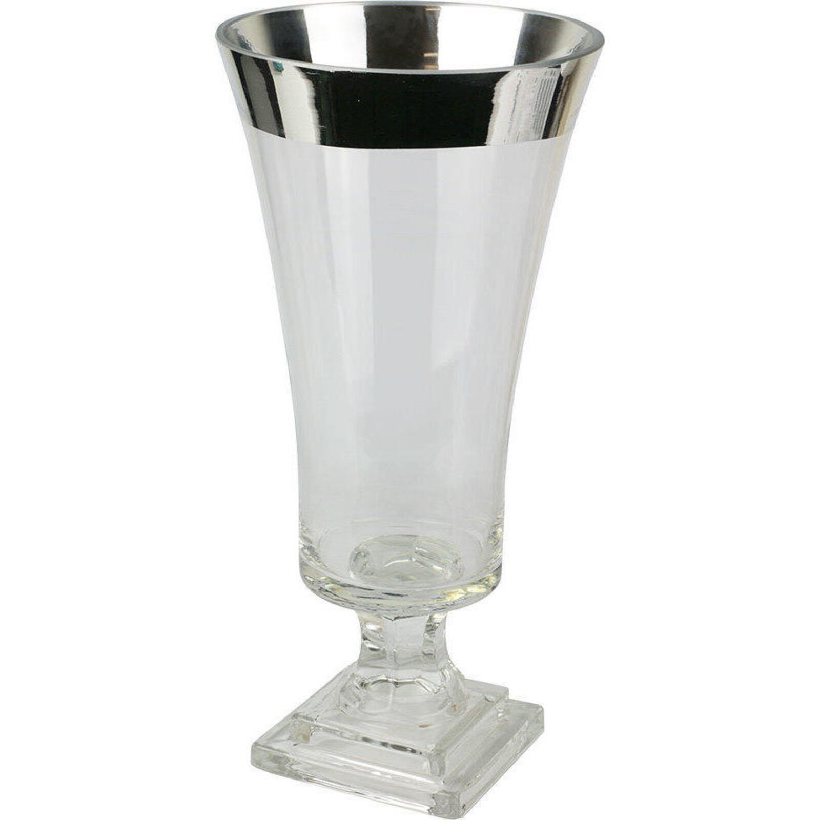 Vase on Stand Silver Band
