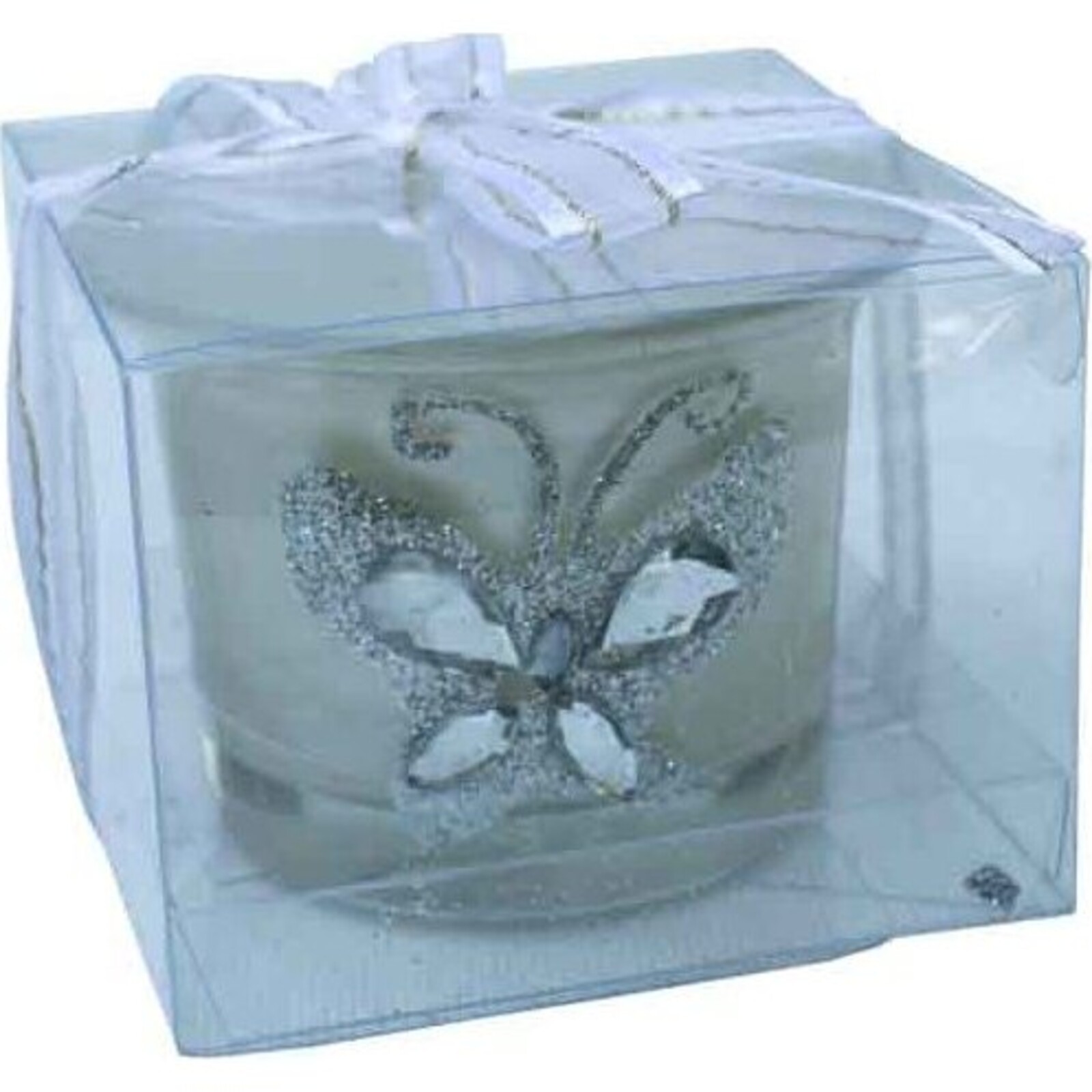 Boxed Votive Frost Butterfly