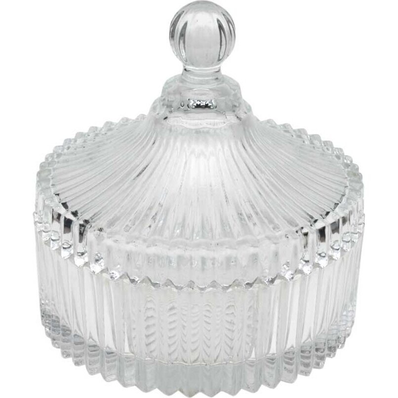 Glass Trinket Box - Ribbed