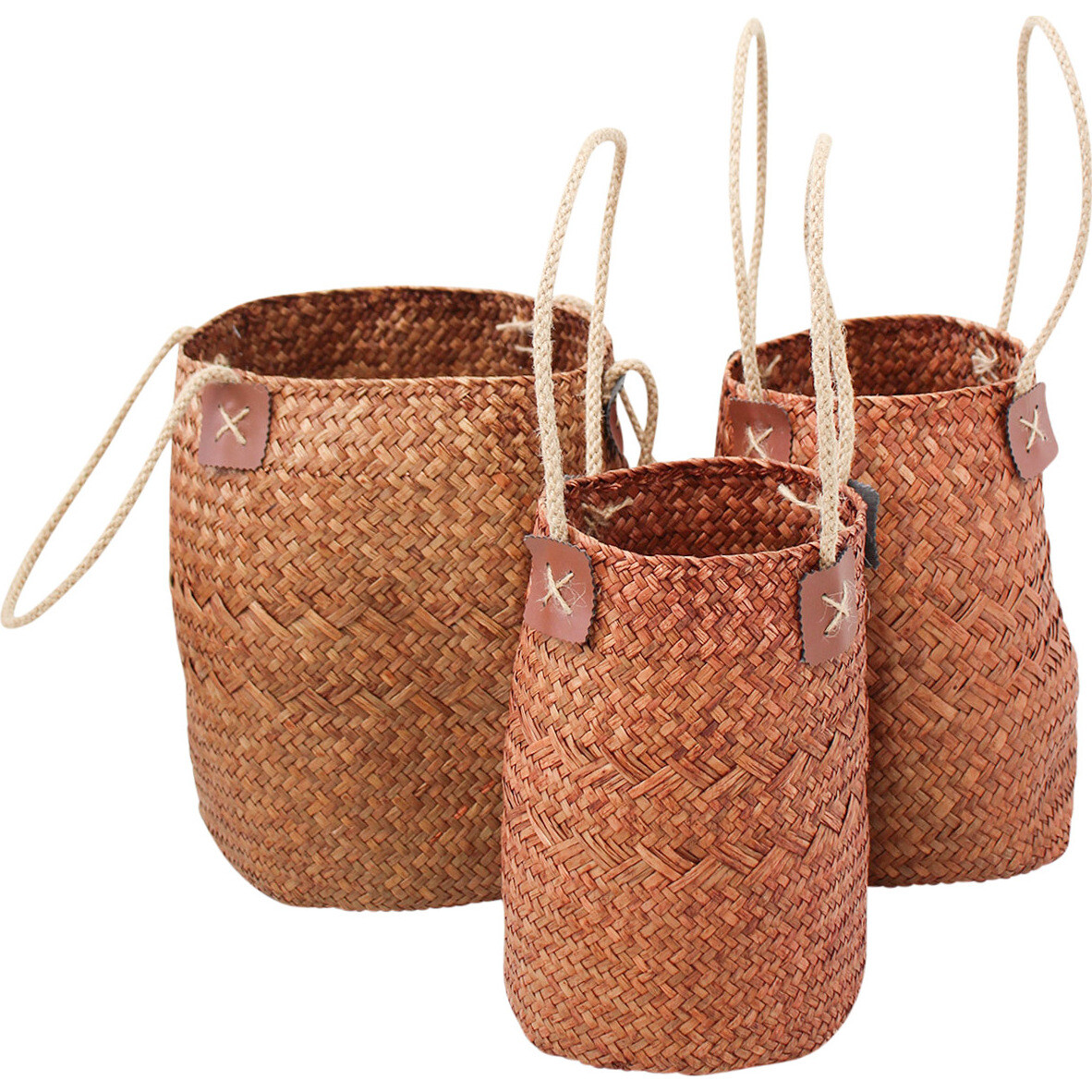 Woven Planter Storage Dark/Nat S/3