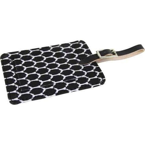 Luggage Tag Quatrefoil Black