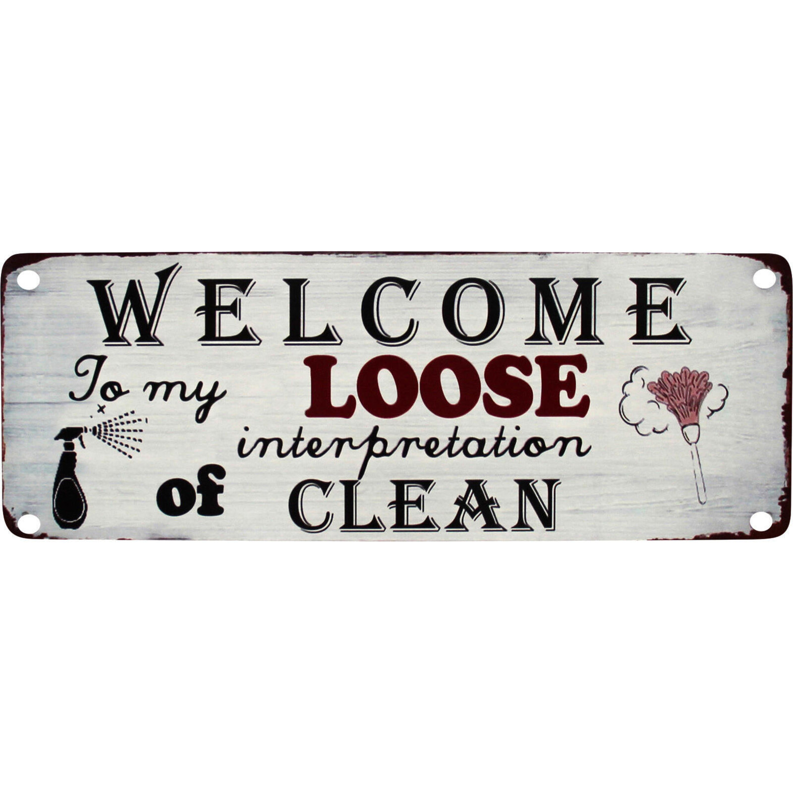 Sign Metal Welcome/Clean