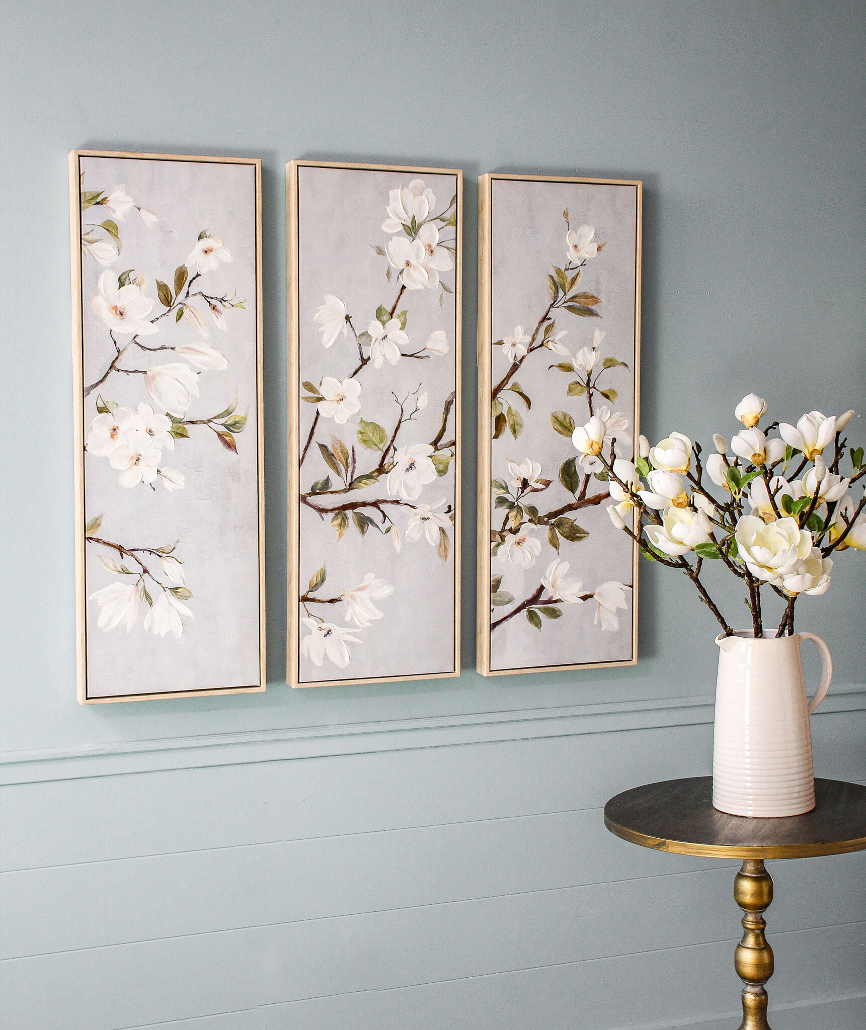 Framed Canvas S/3 Magnolias