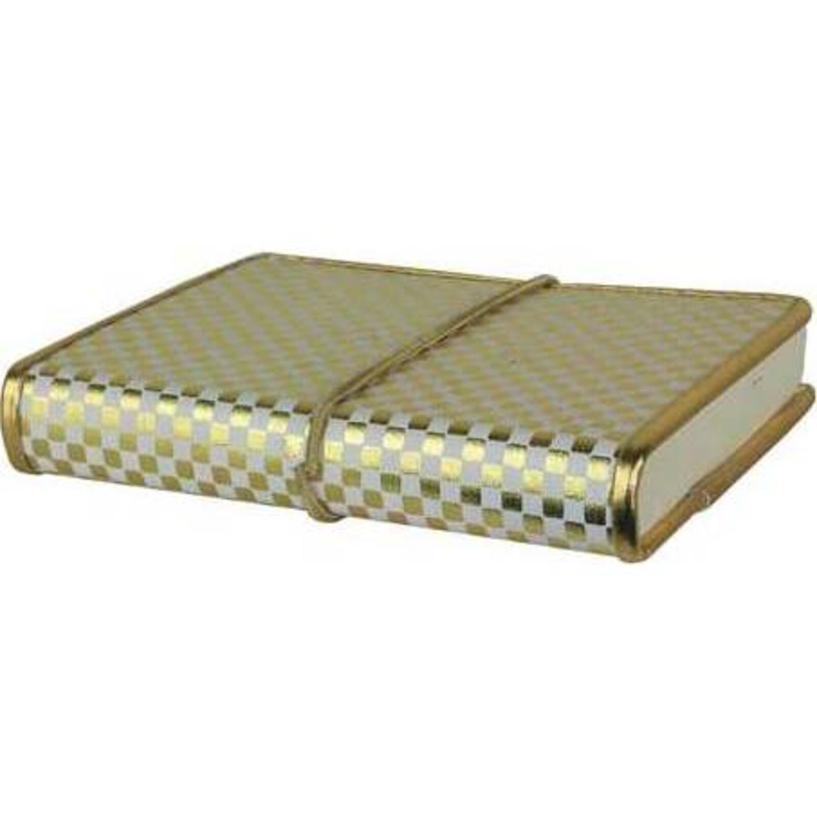  Leather Notebook Gold Check Small