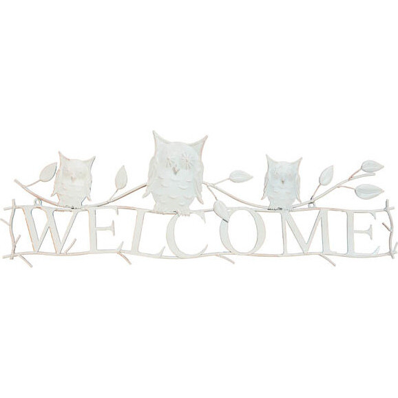 Sign - Welcome Owls Cream