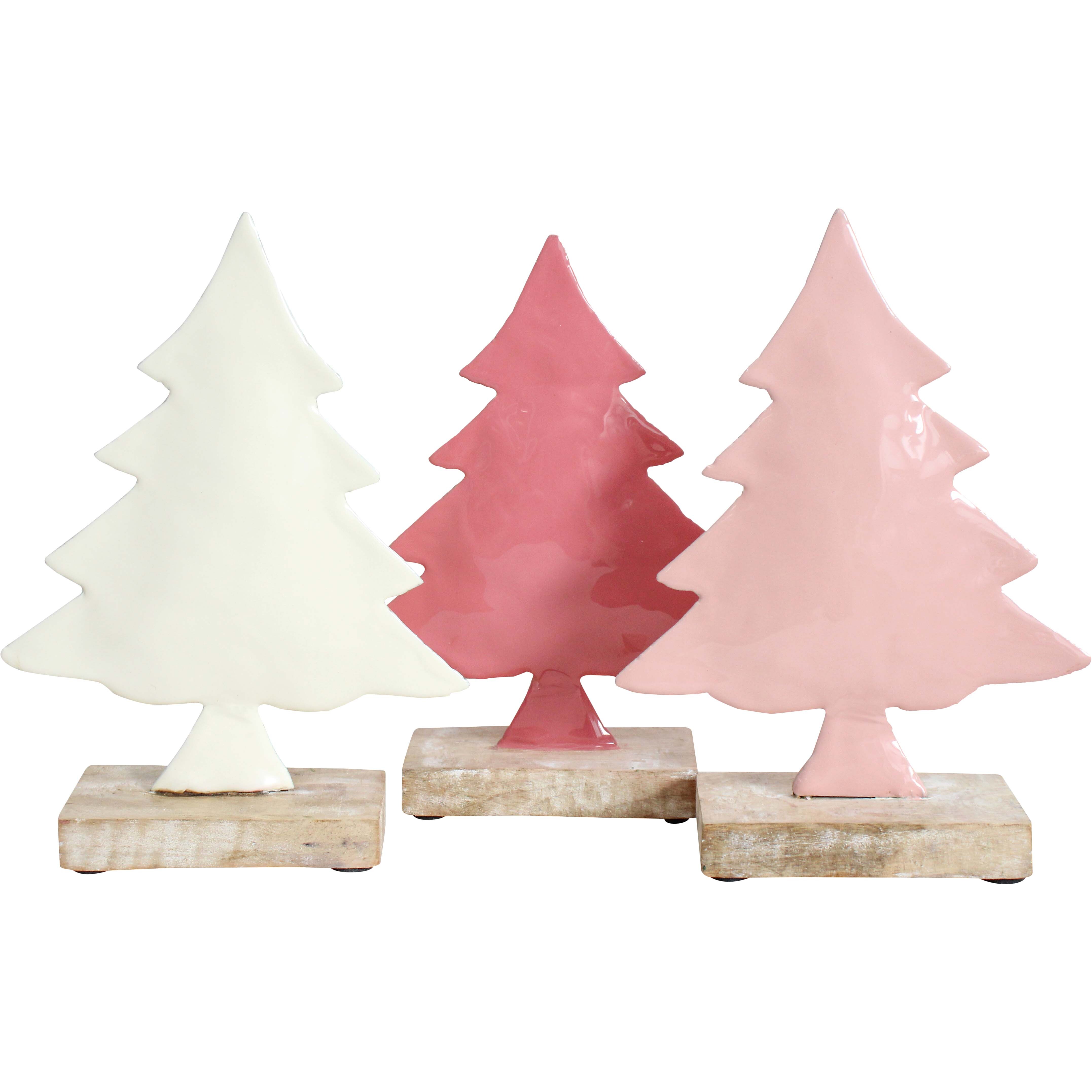 Assorted Xmas Tree Metal Pink - Piece 