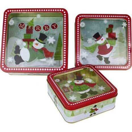 Cake Tin Snowman S/3