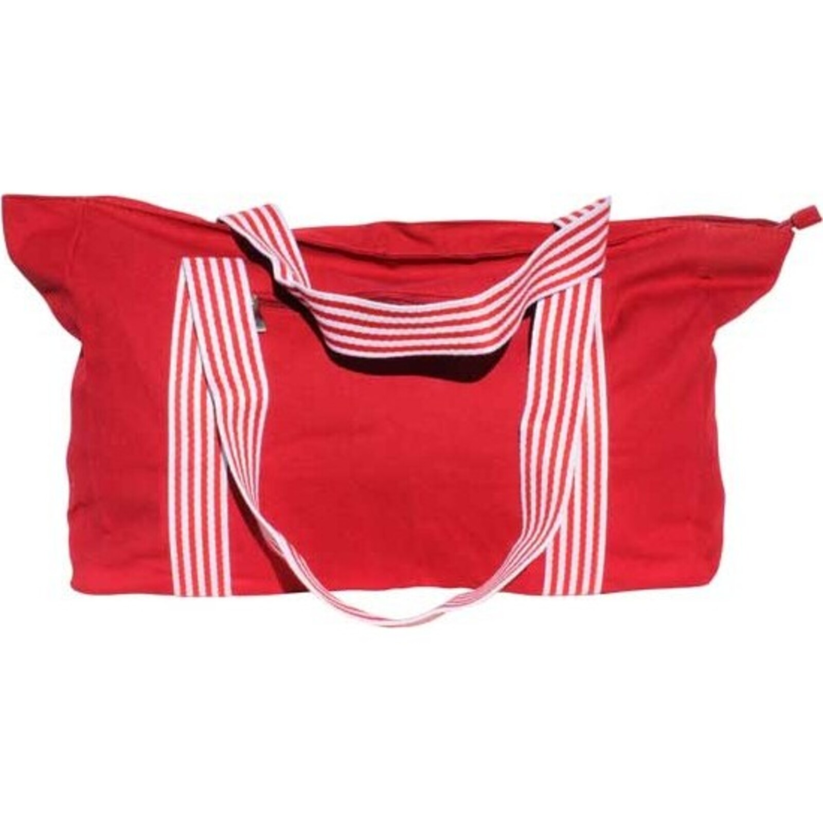 Stripe Handle Bag - Ruby