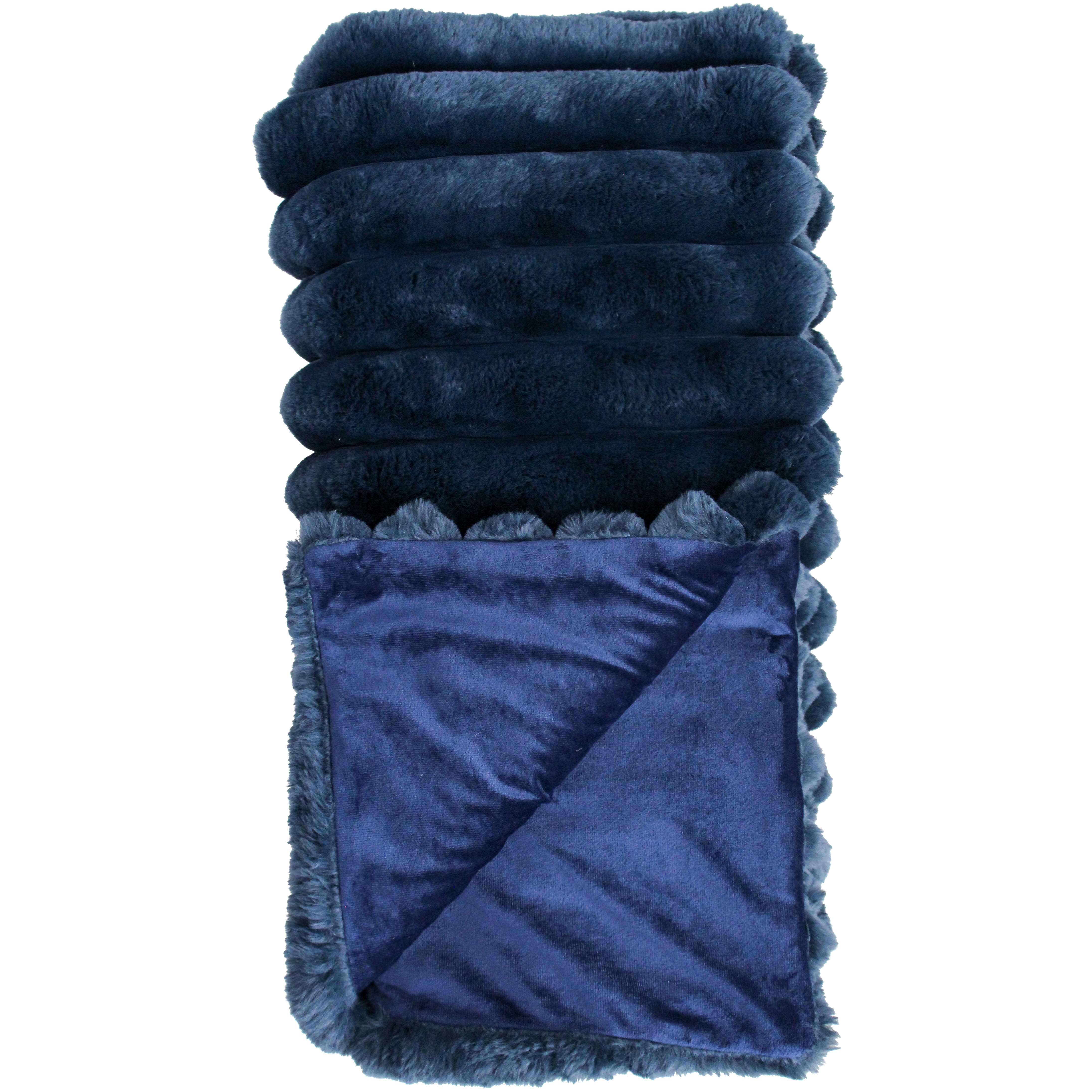 Throw Puffer Faux Fur Midnight