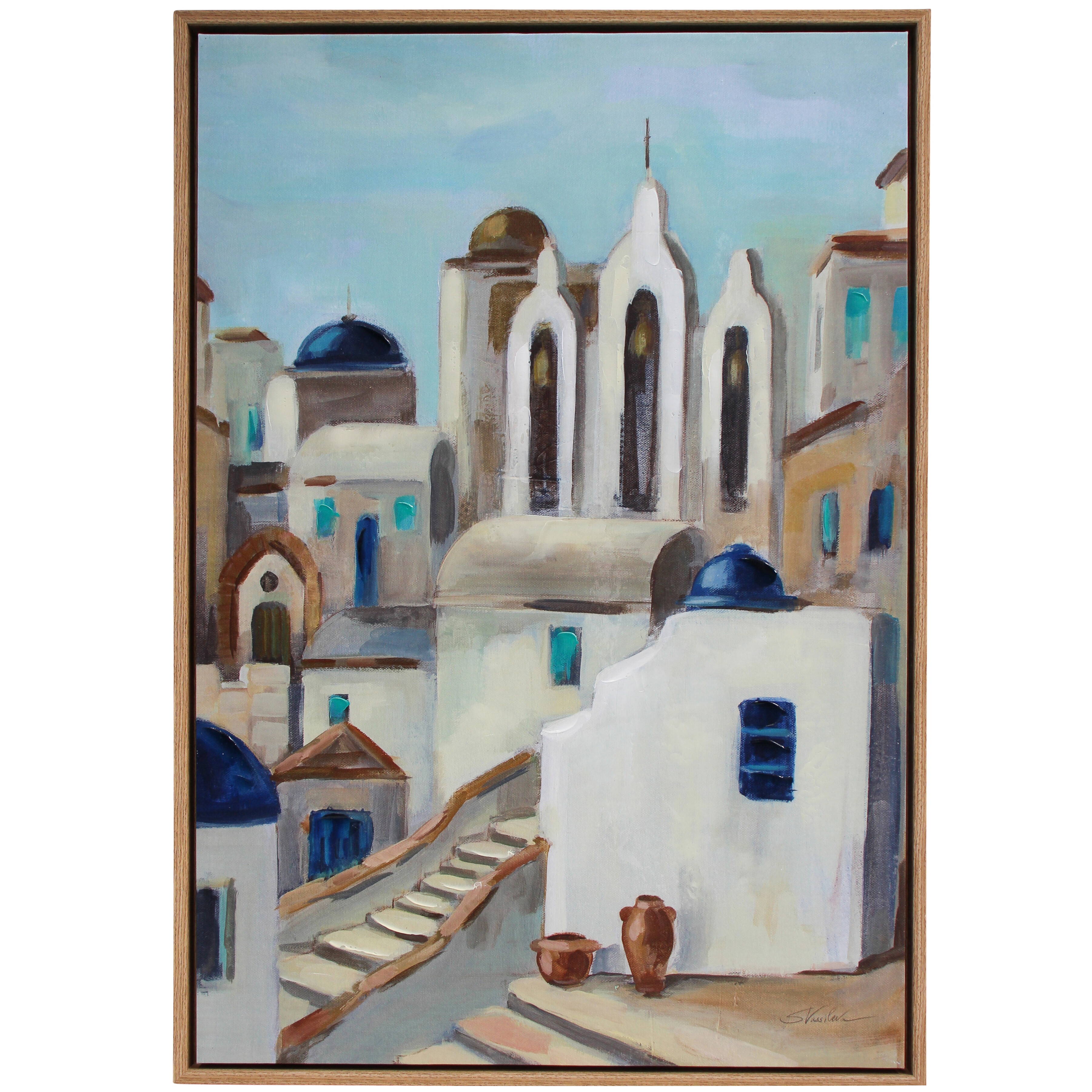 Framed Canvas Santorini