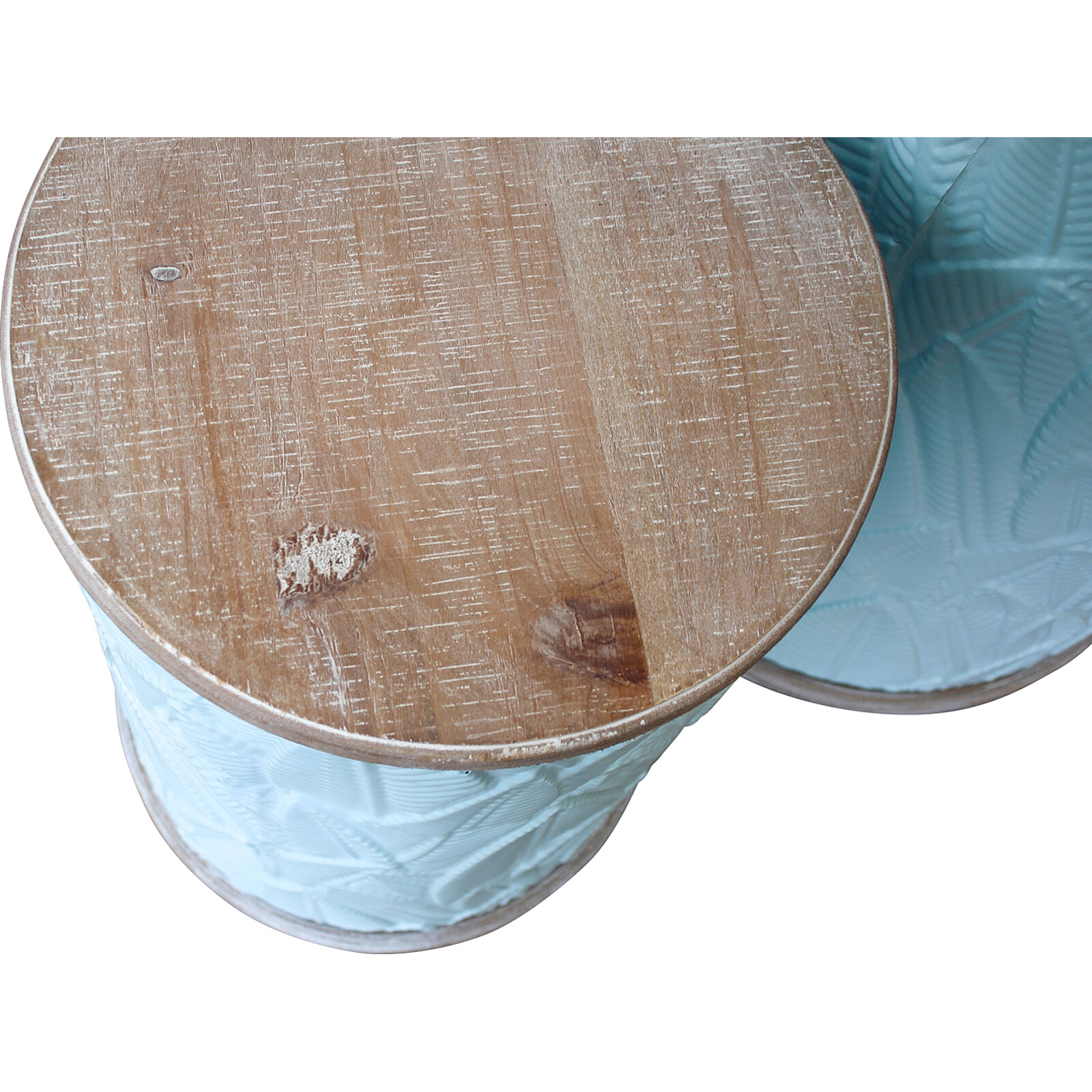 Drum Table Leaf Soft Blue / Set 2