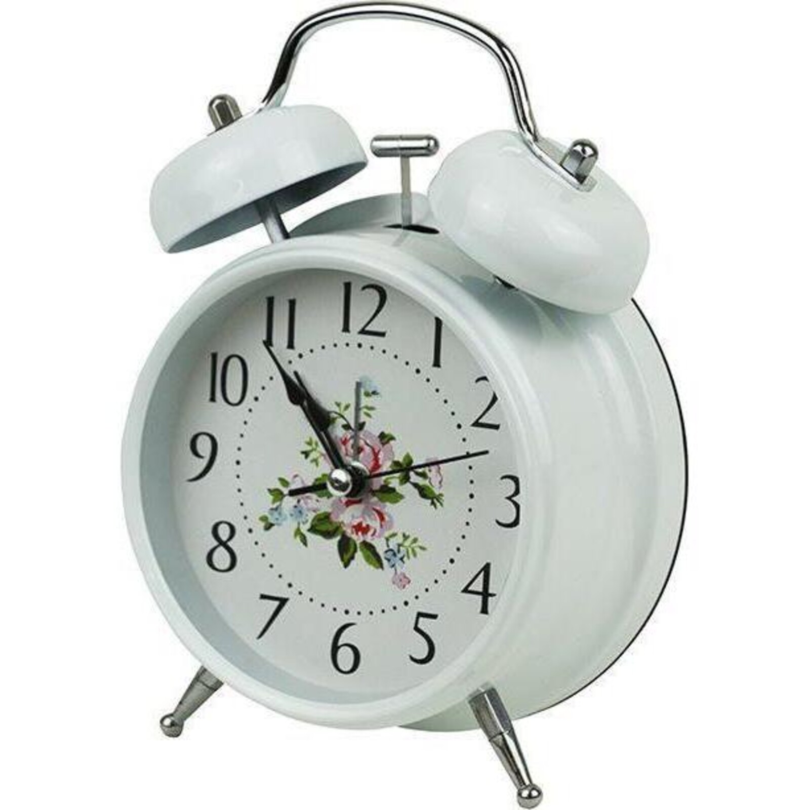 Alarm Clock White Floral