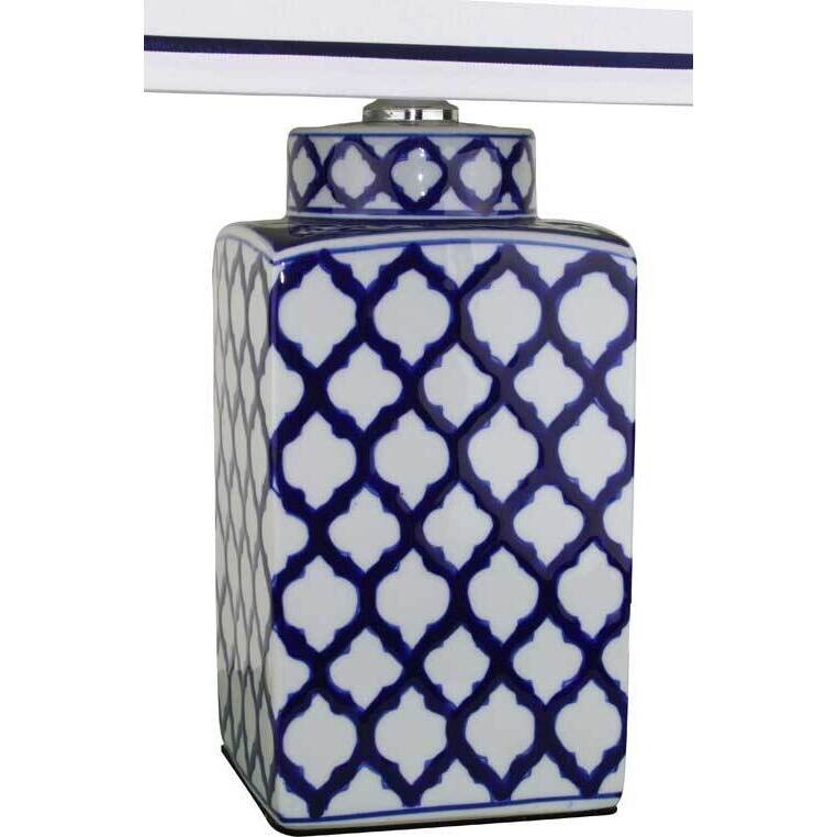 Lamp Indigo Quatrefoil