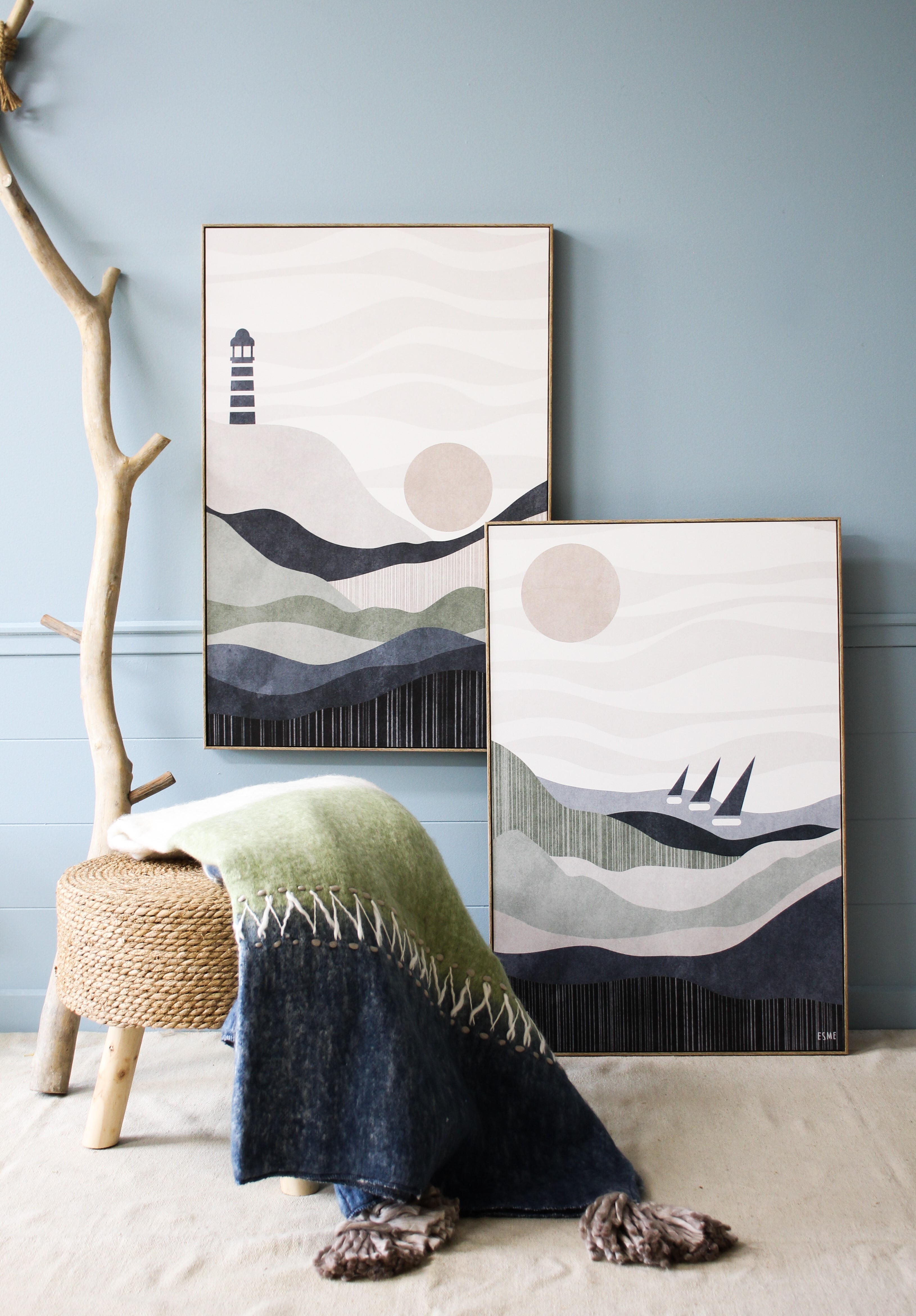 Framed Canvas Trio Sail*