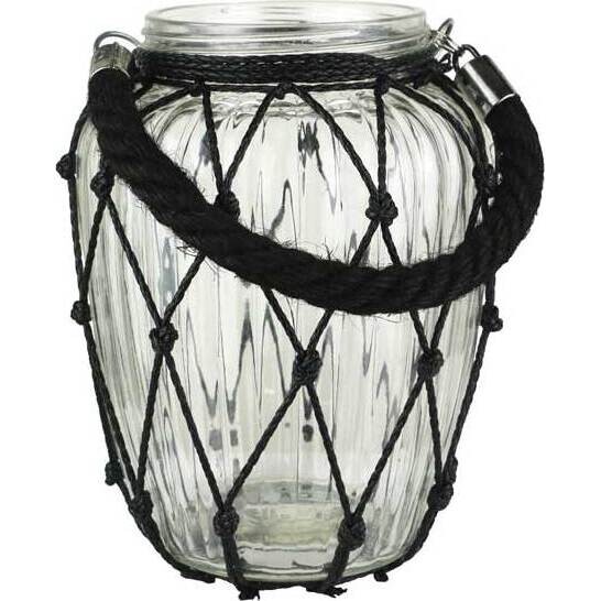 Glass Vessel Knott Rope Black