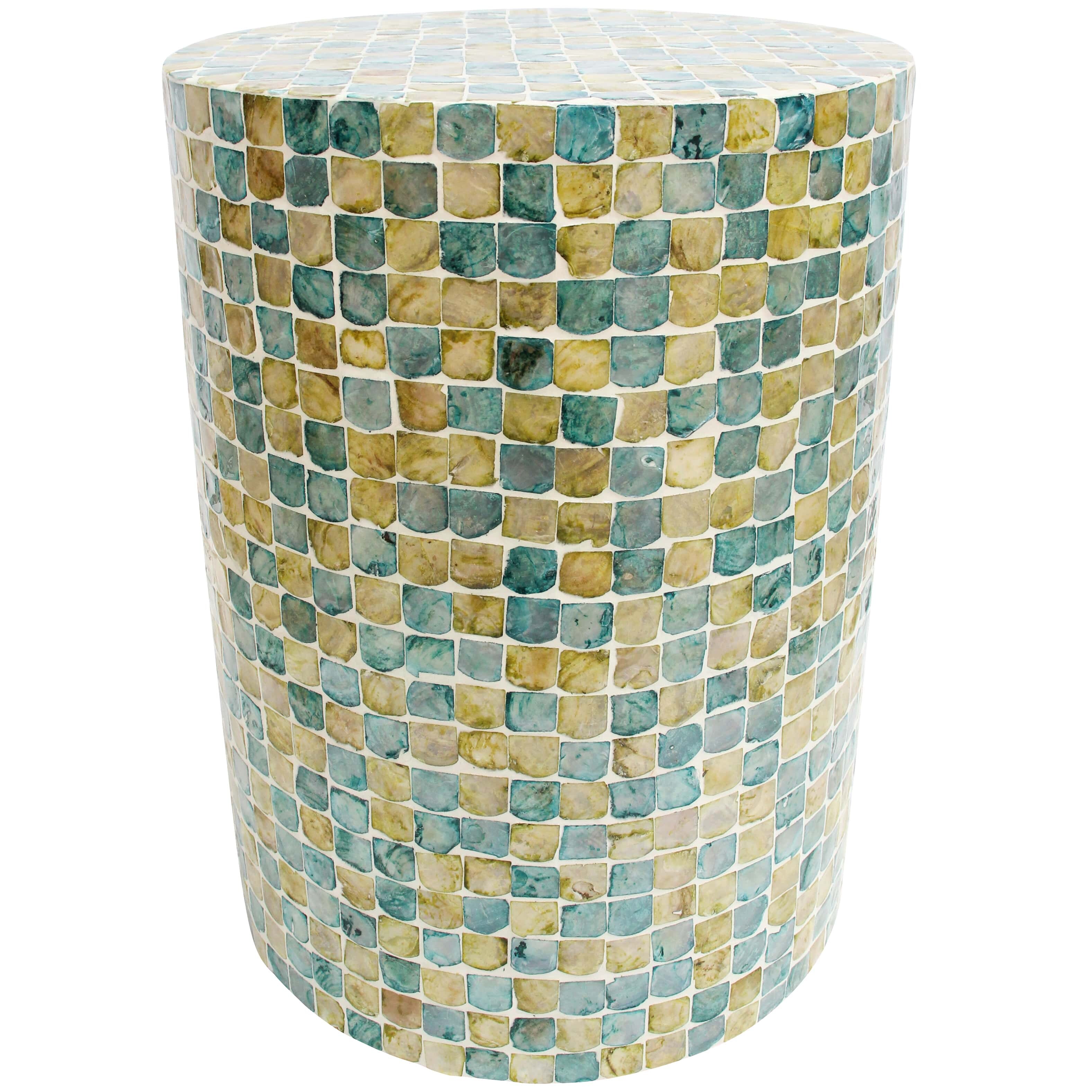 Stool Table Capiz Tiled