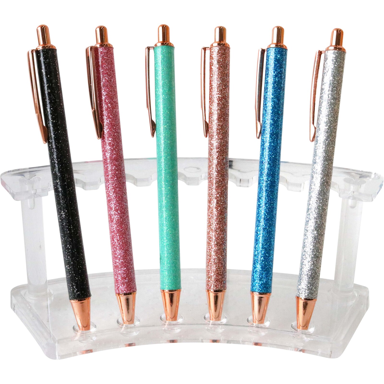 Pens S/12 Glitter w/ Stand