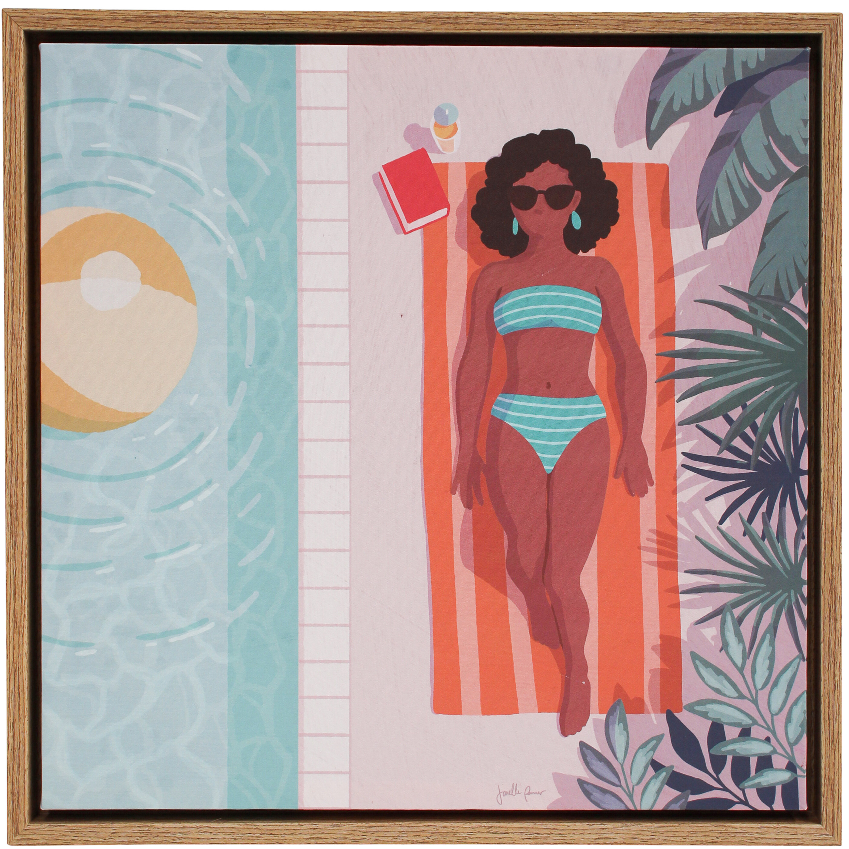 Framed Canvas Beach Babe 1