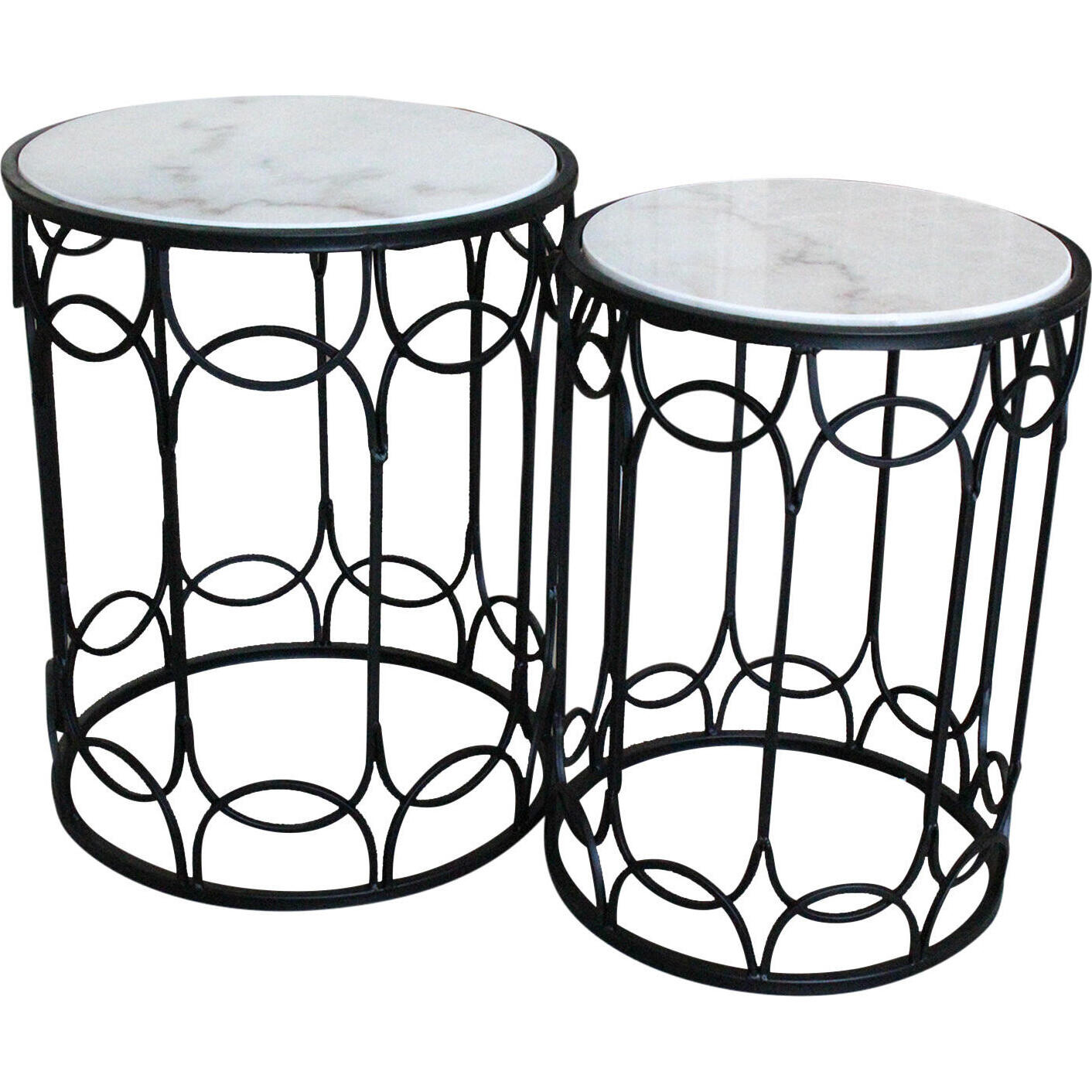 Drum Tables Marble S/2