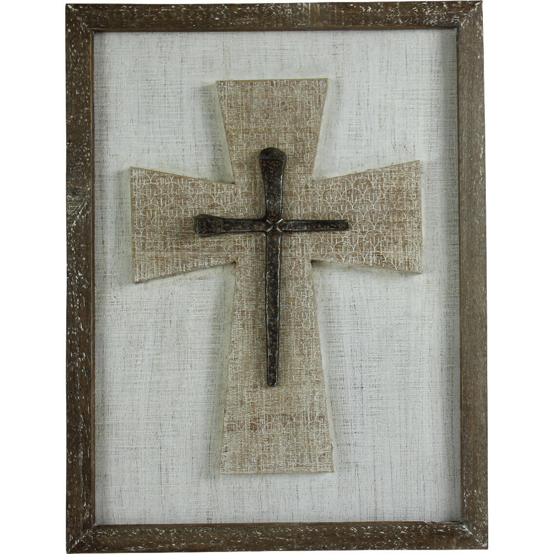 Wall Decor Timber Cross Framed