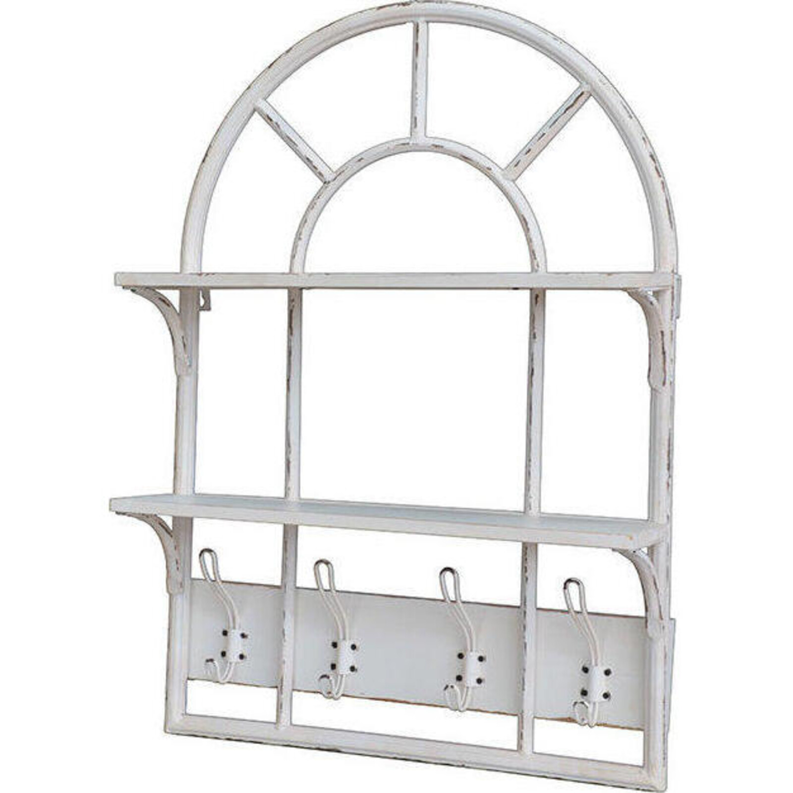 Shelf with Hooks Classico Whitewash