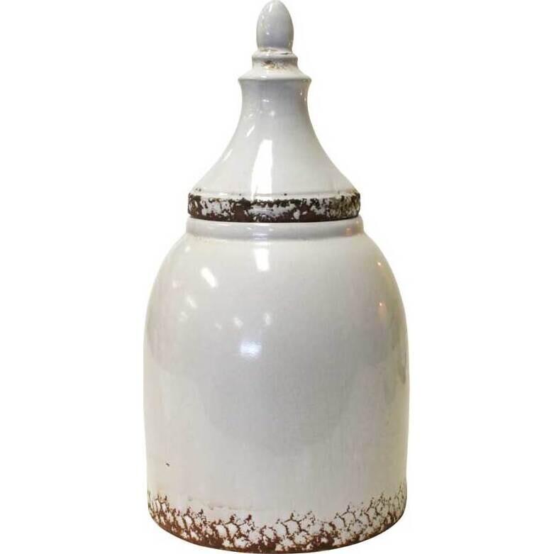 Lidded Urn Fente White Small