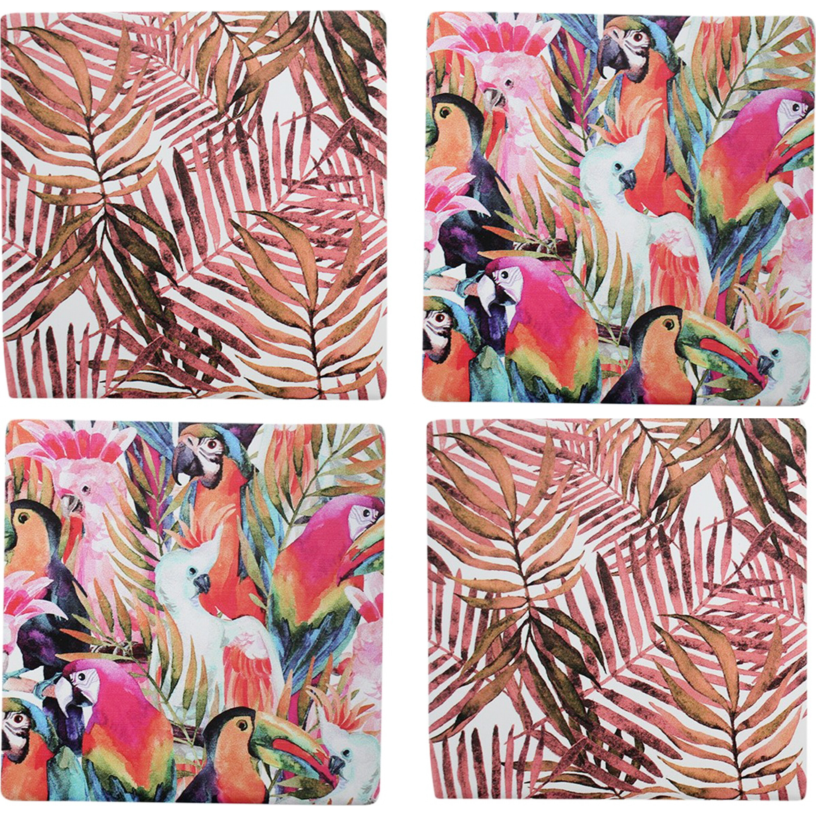 Coasters Festive Parrots S/4