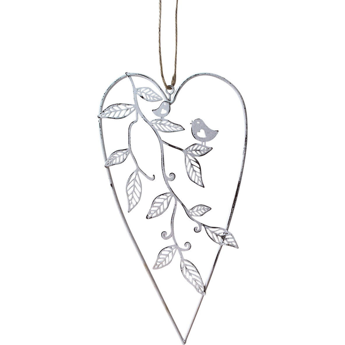 Hanging Heart Long White 