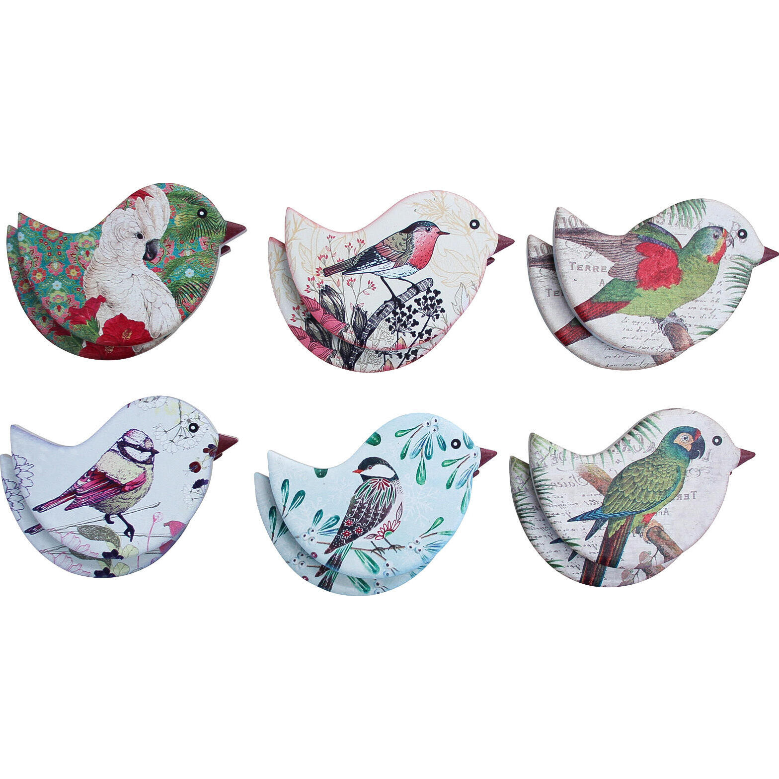 Magnets S/12 Pretty Birds