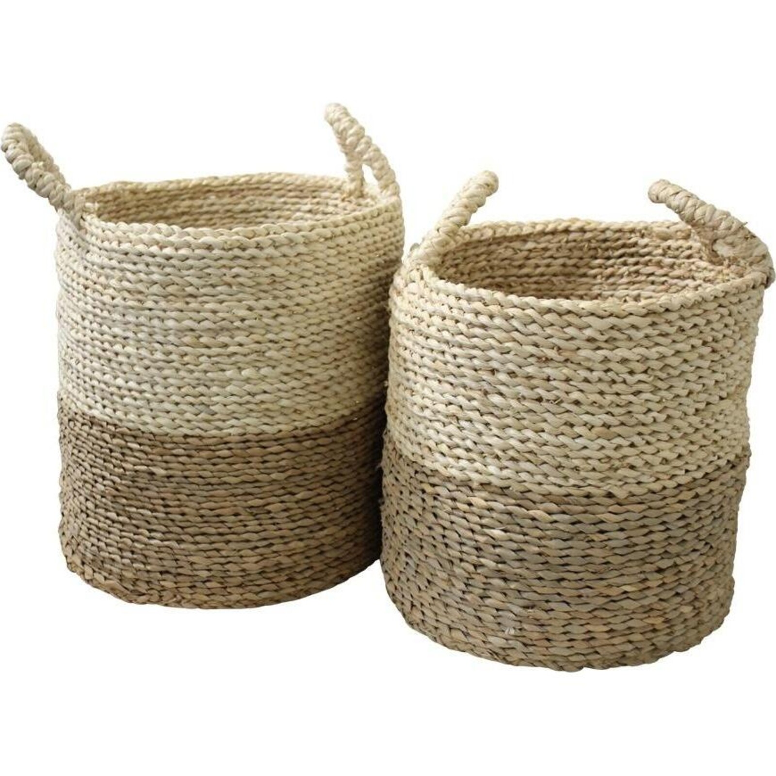 Tub Basket  White/Natural S/2