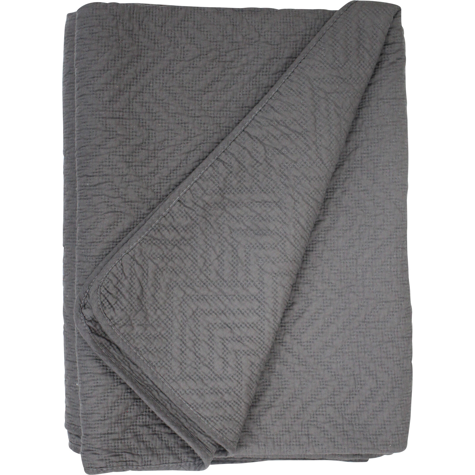 Quilted Throw/ Bedspread Charcoal