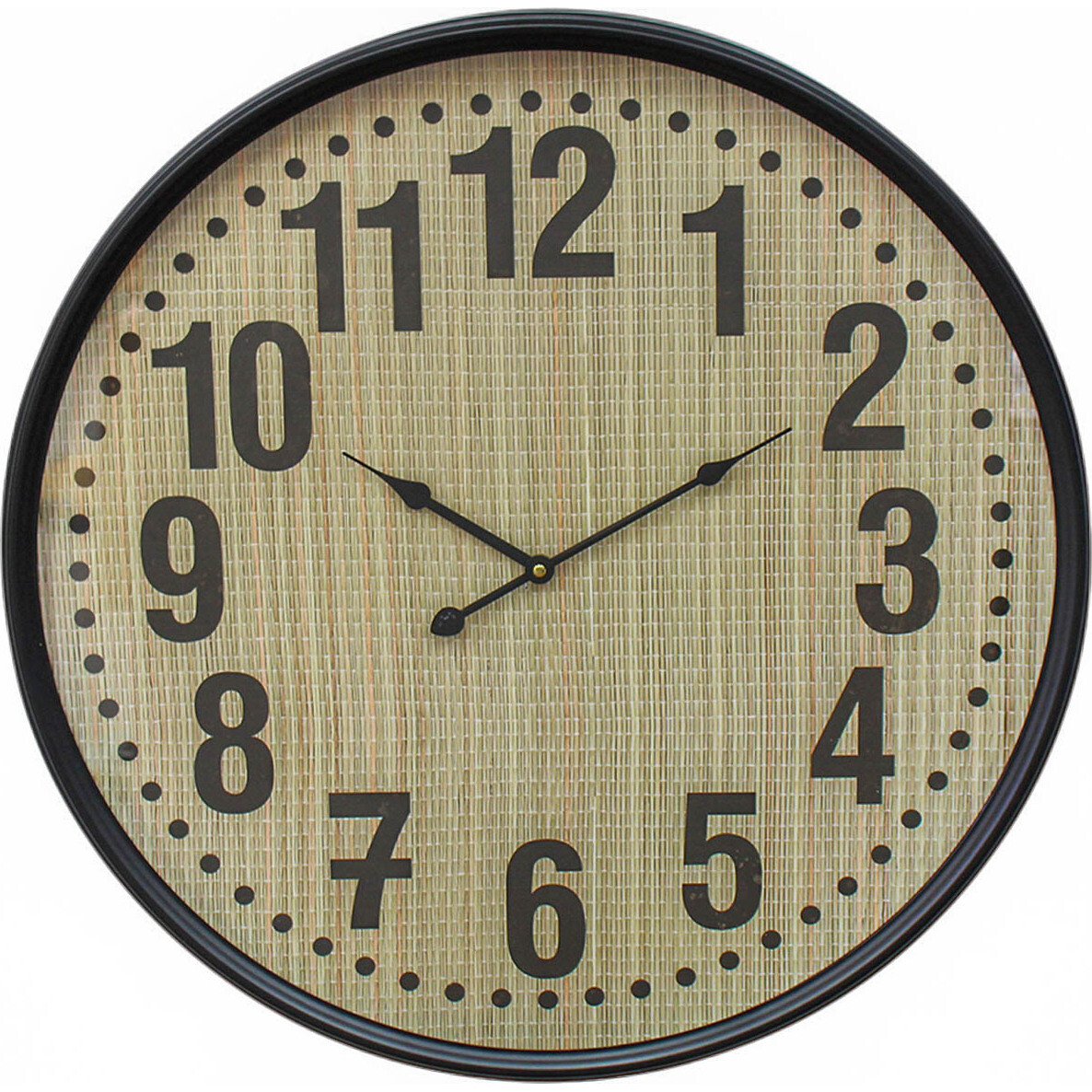 Clock Bamboo Black Framed