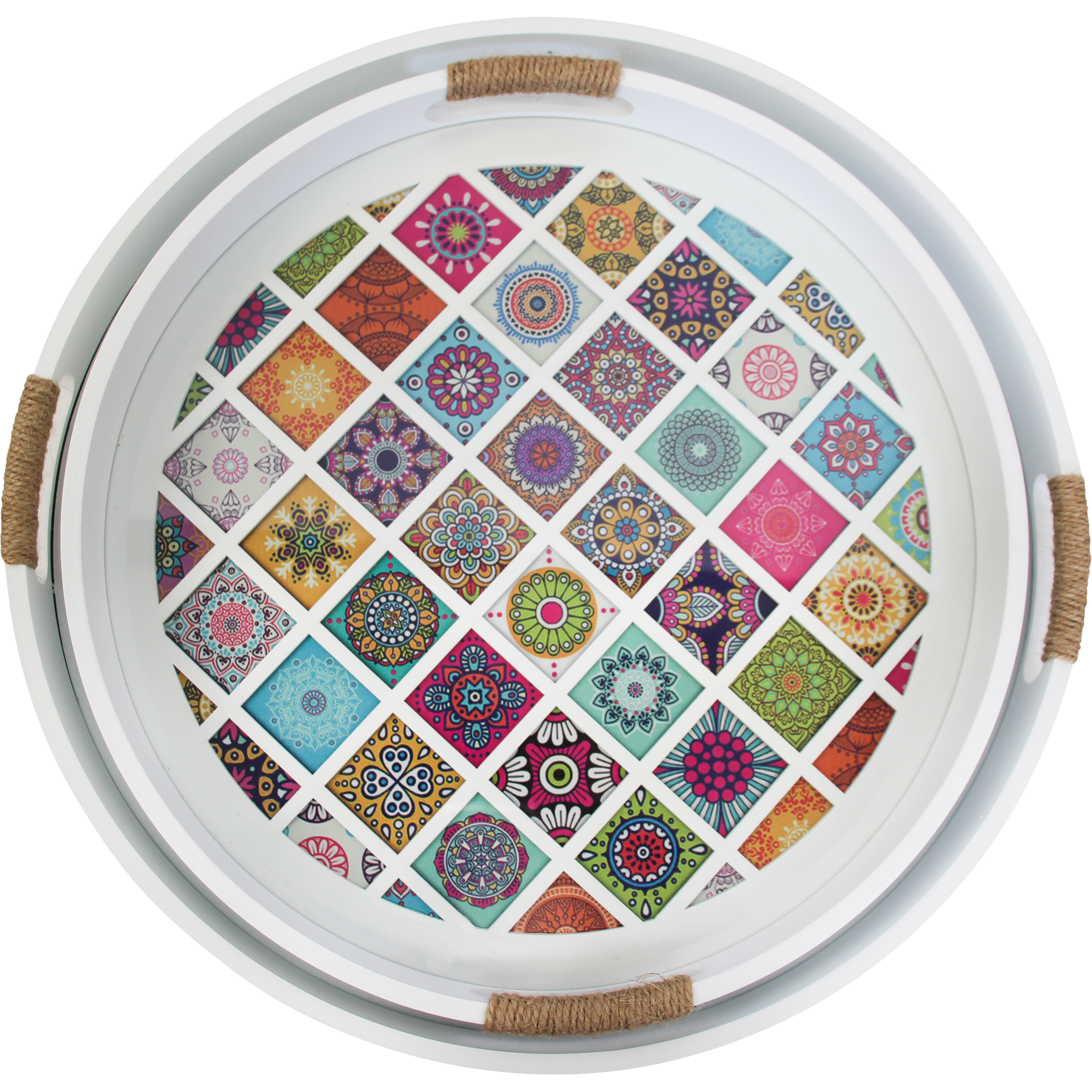 Tray S/2 Round Boho