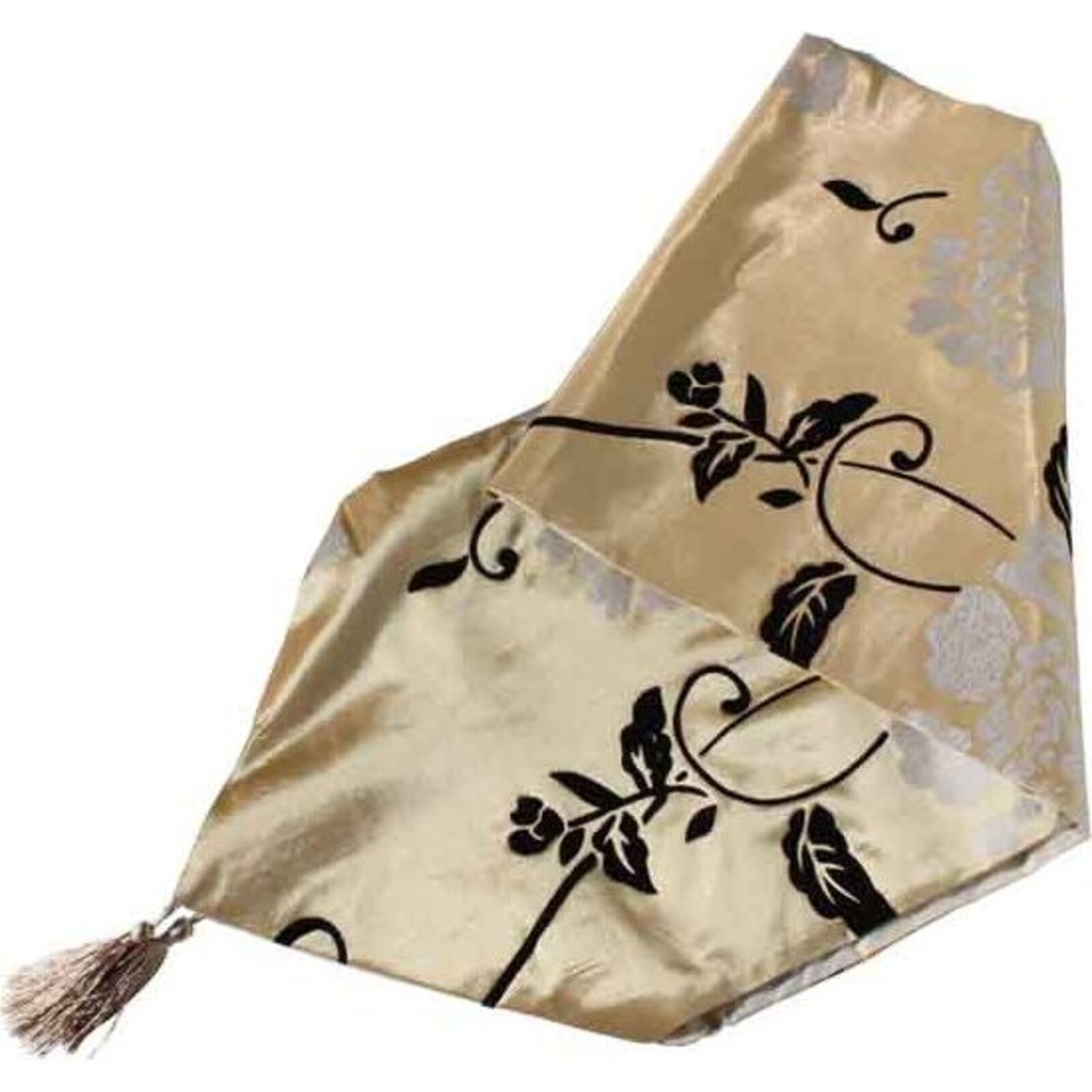 Table Runner - Taupe Silver Flower