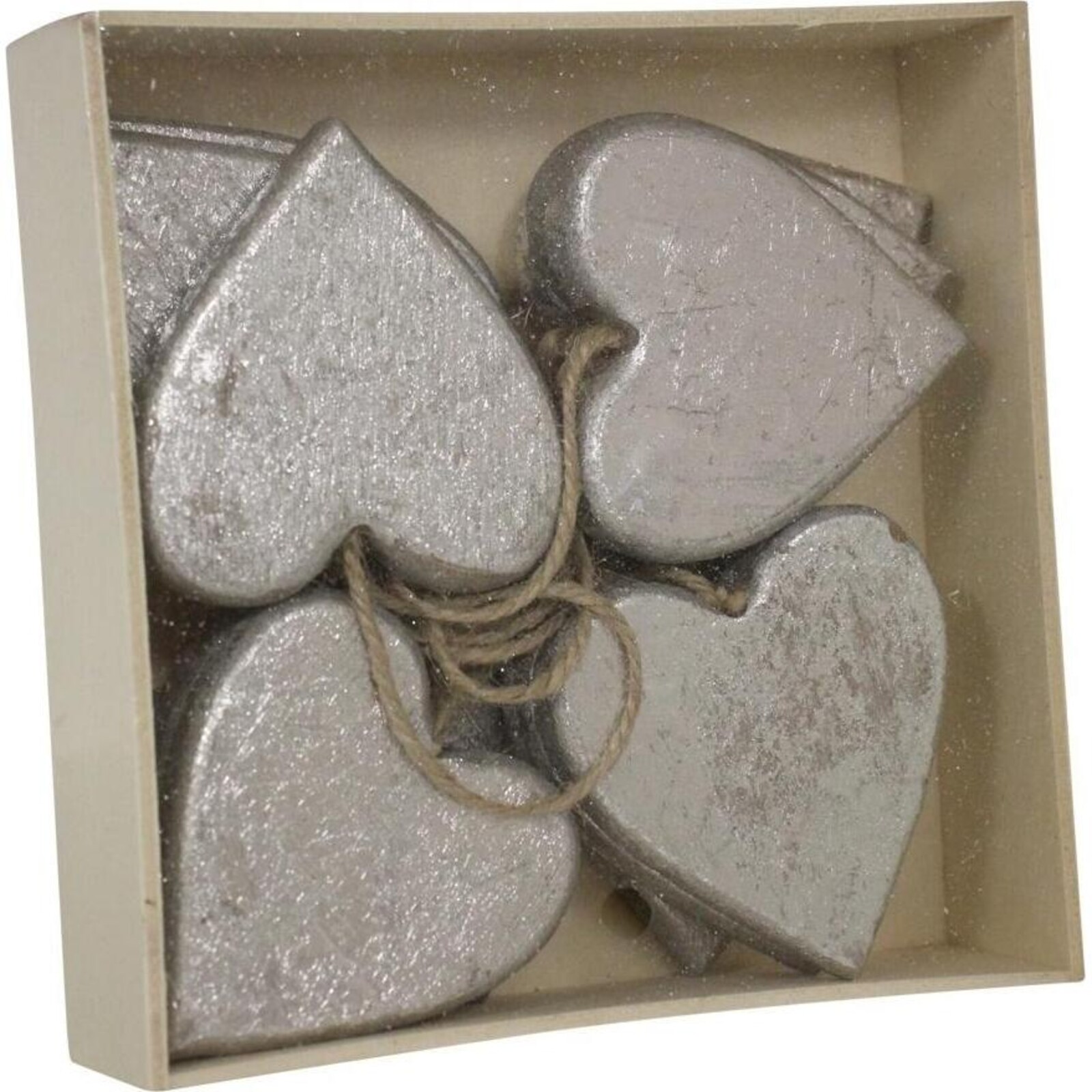 Box Hearts Silver