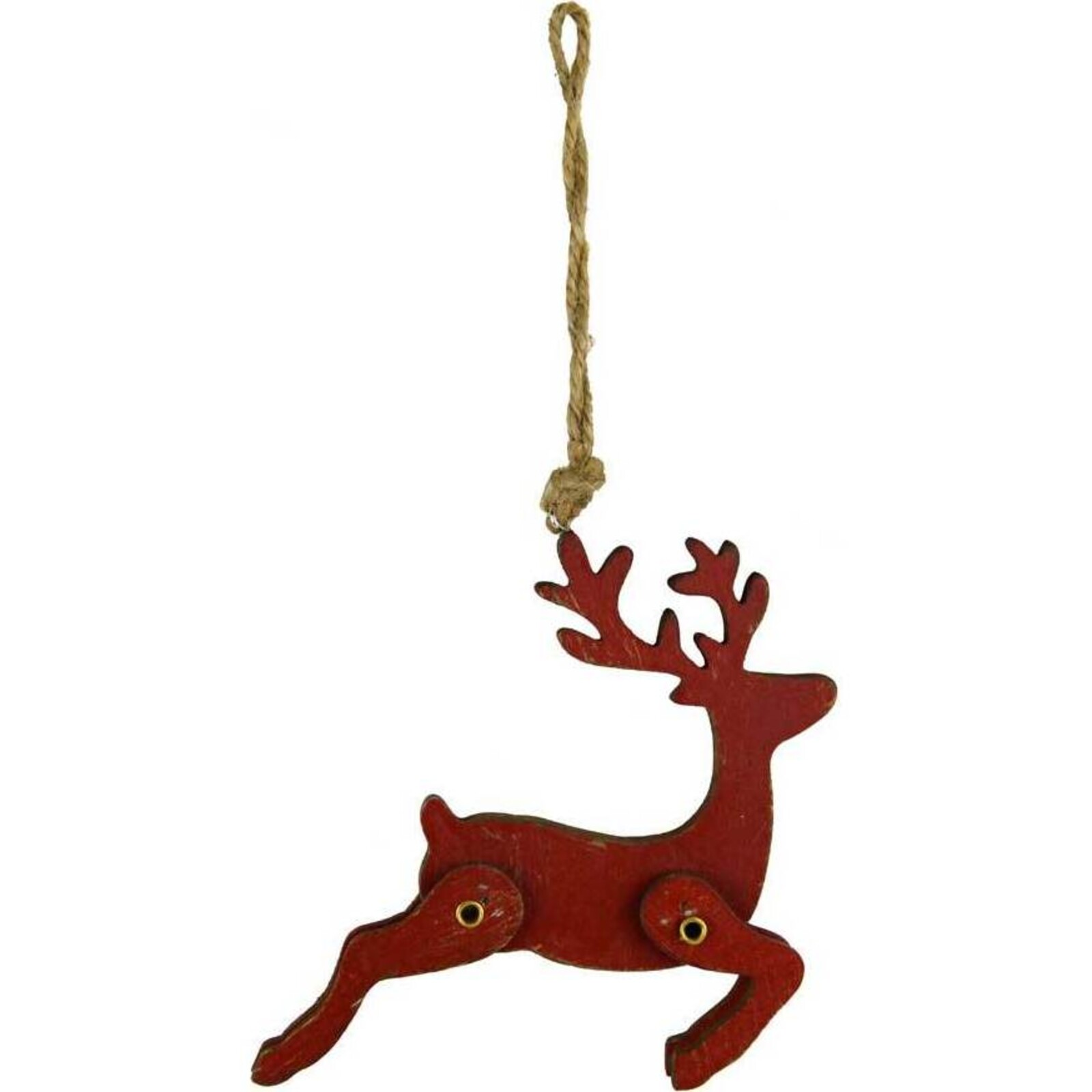 Hanging Reindeer Rustic Red