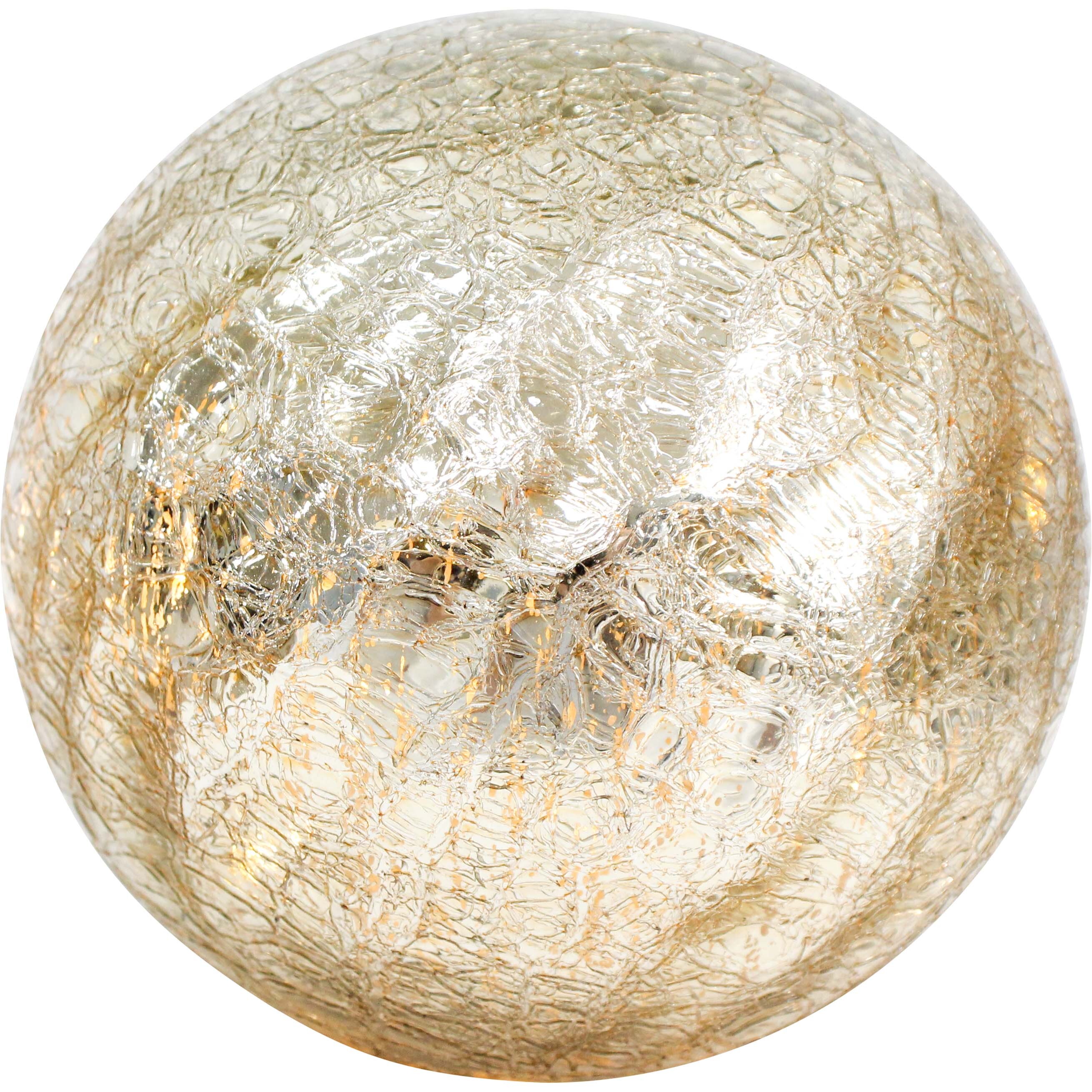 Glass Ball Nougat Crackled LED Med