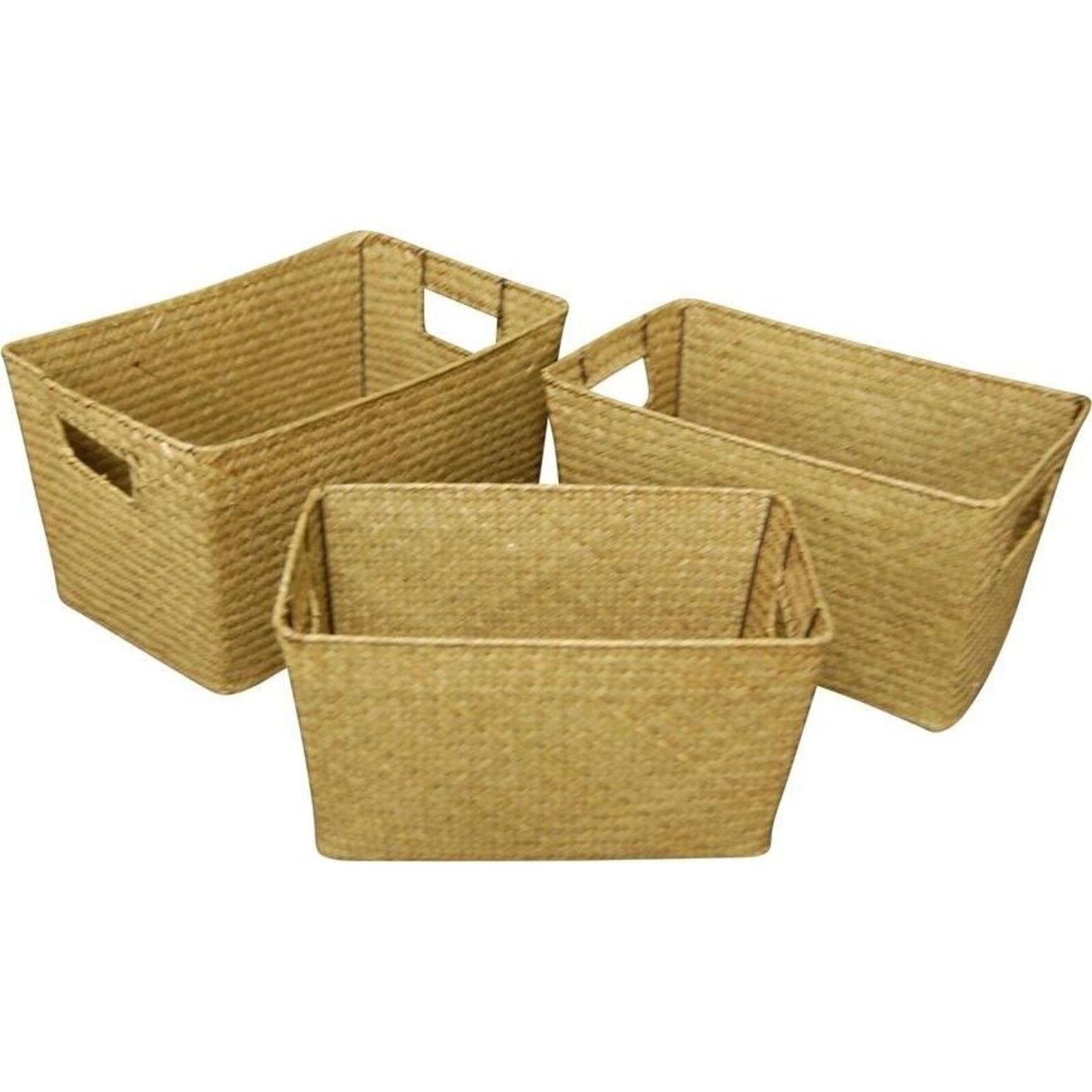 Woven rectangle Storage Nat S/3
