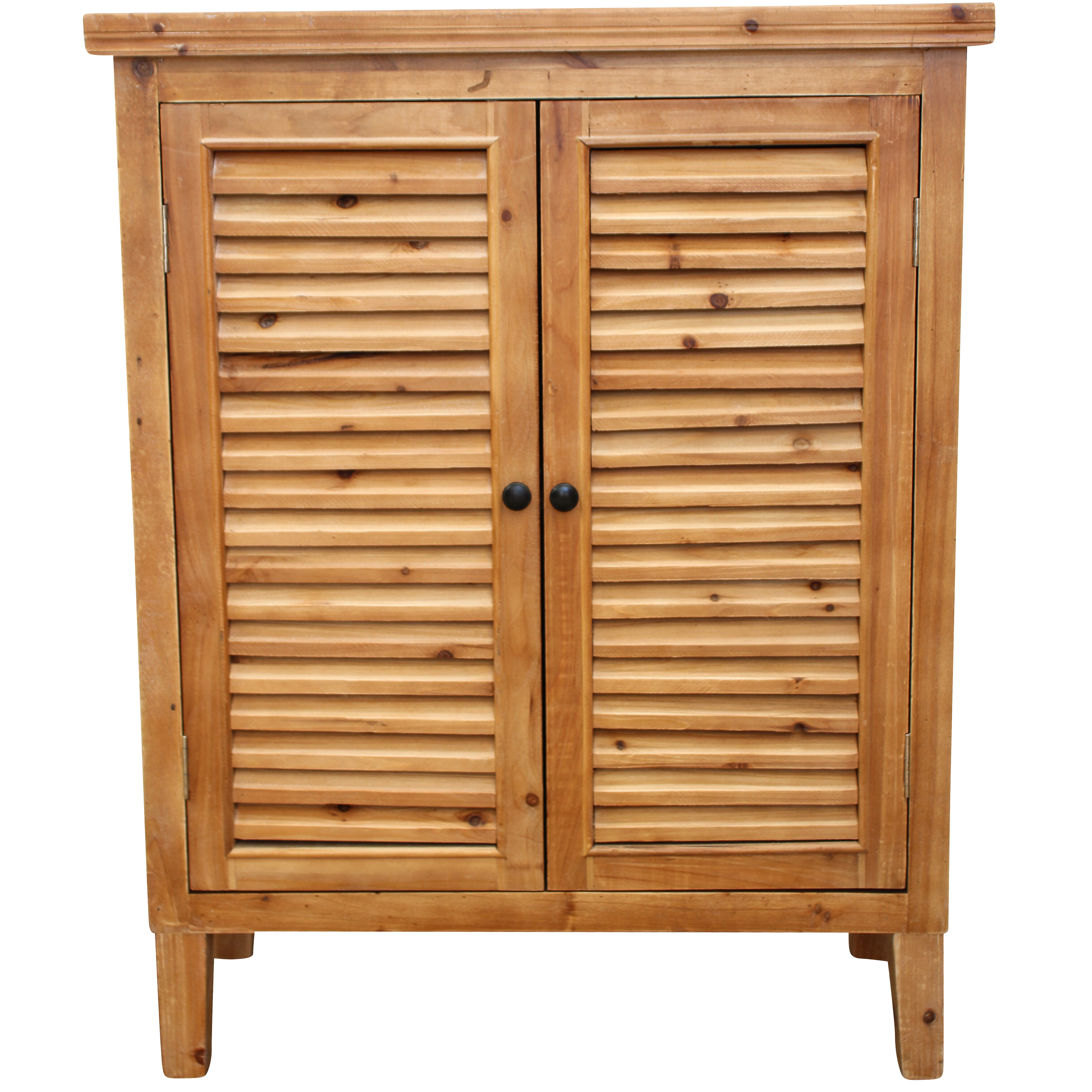 #Cabinet 2 Door Louvre Natural