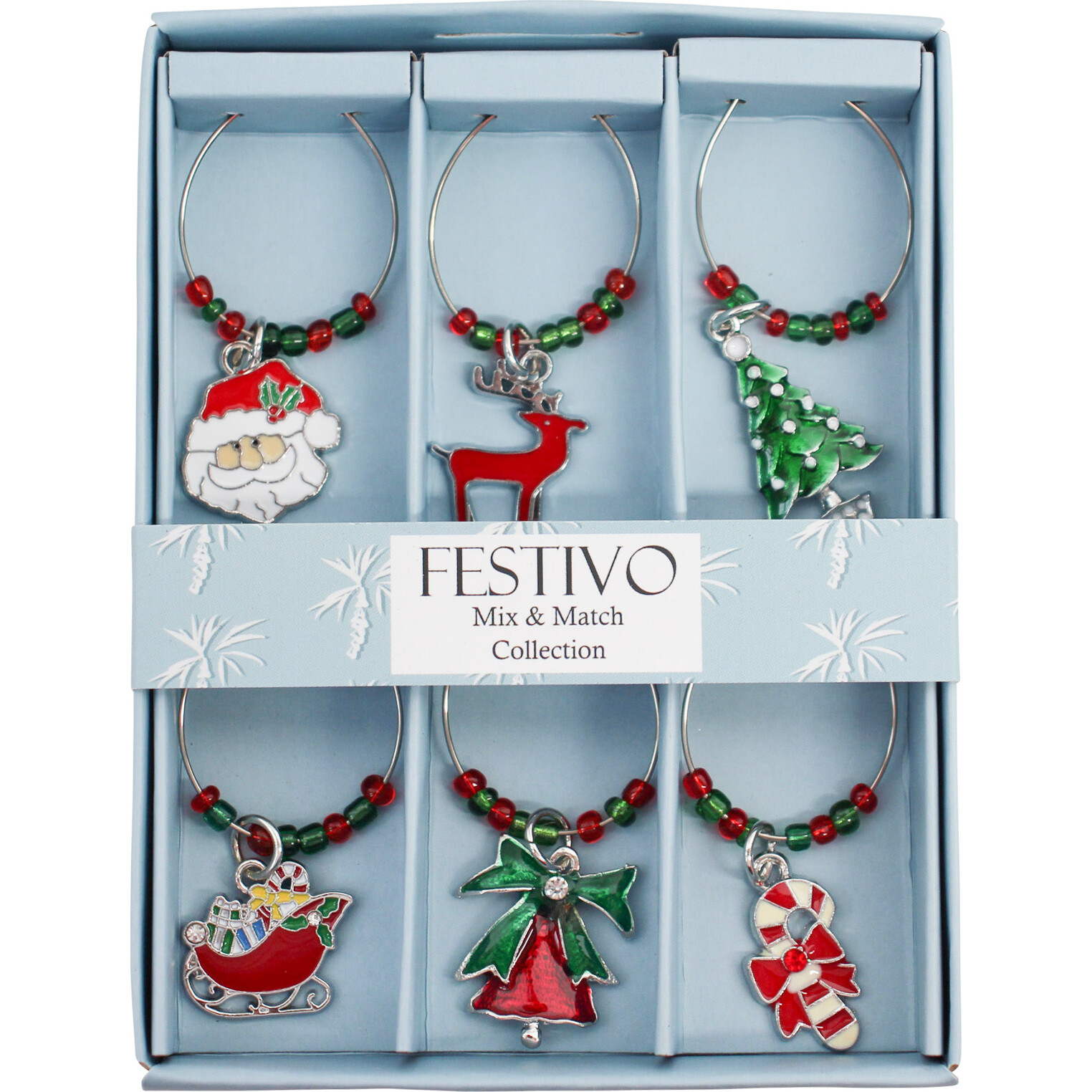 Wine Charms  XMAS S/6