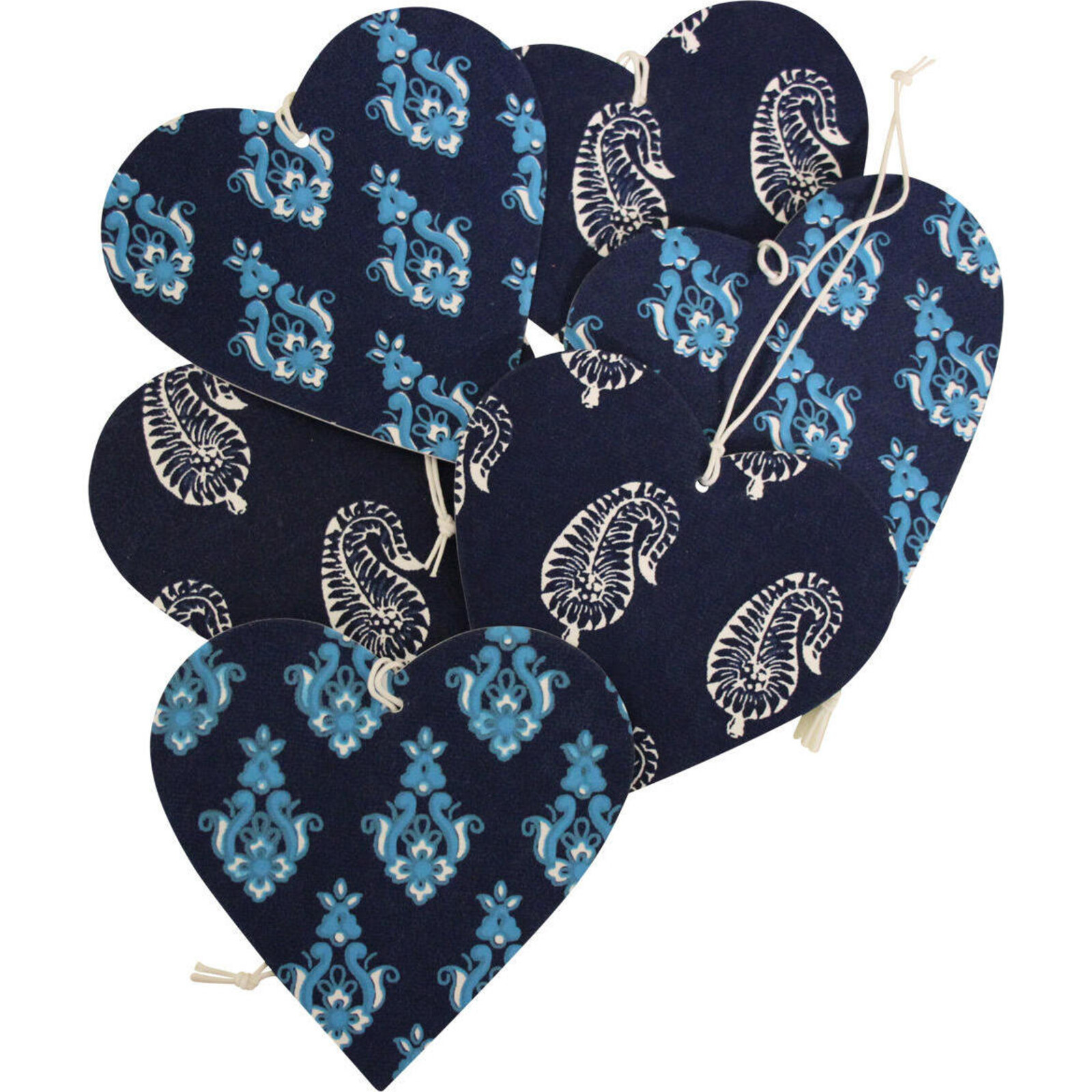 Heart Gift Tag Blue S/6