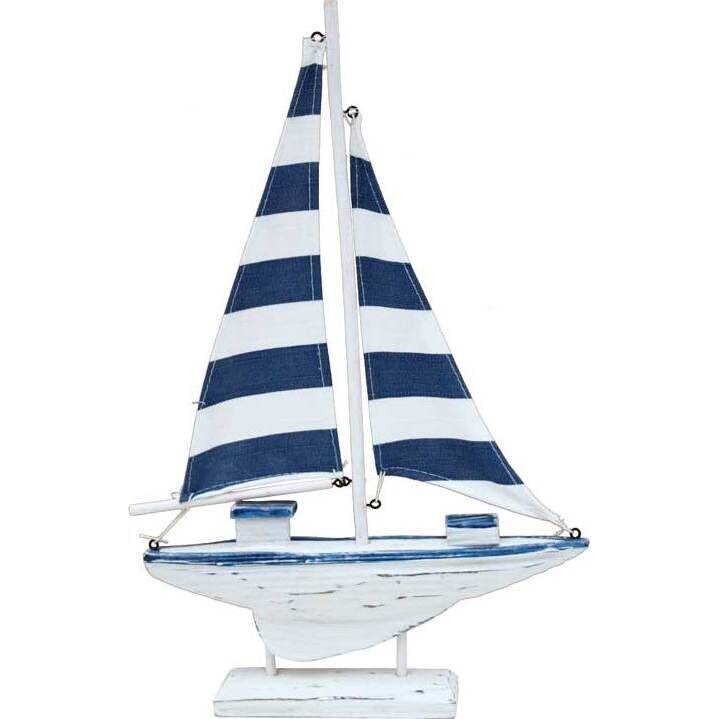 Sail Boat Navy Stripe Small