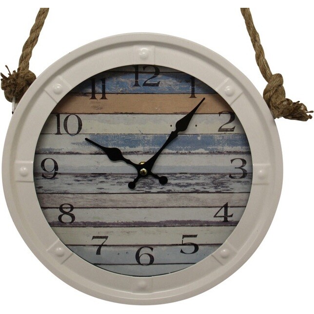 Clock Boat Shack Metal Hanging